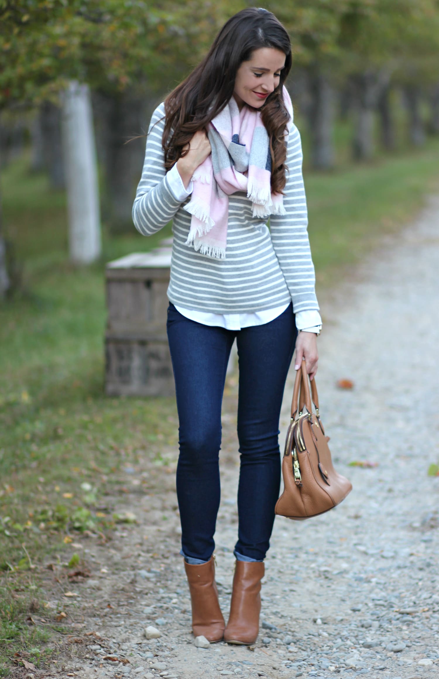 This cozy Breast Cancer Awareness striped blanket scarf from Talbots is as fabulous as it is philanthropic! 20% of net proceeds will benefit the NBCF. 