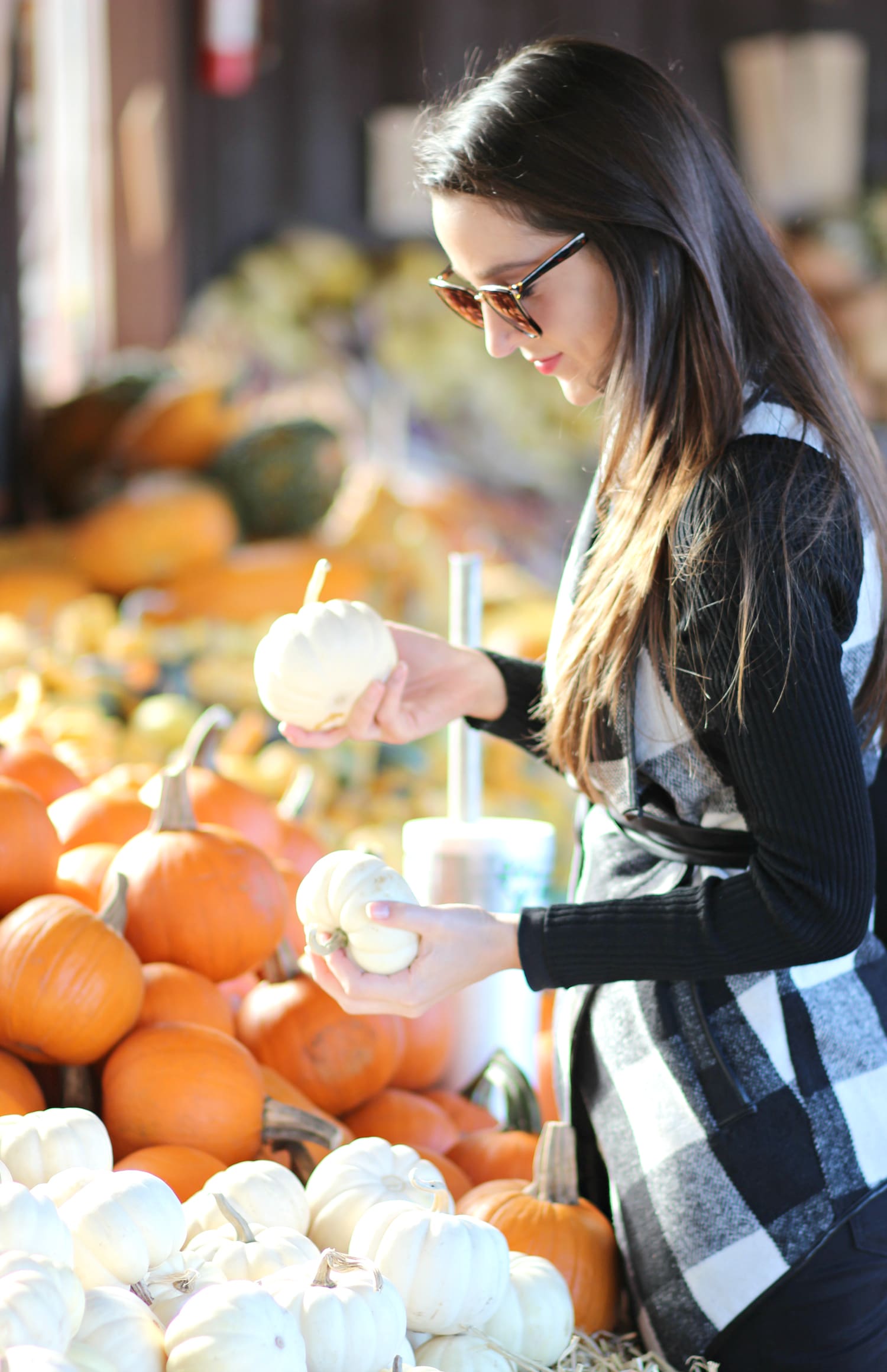 Affordable black and white plaid wrap coat from SheIn