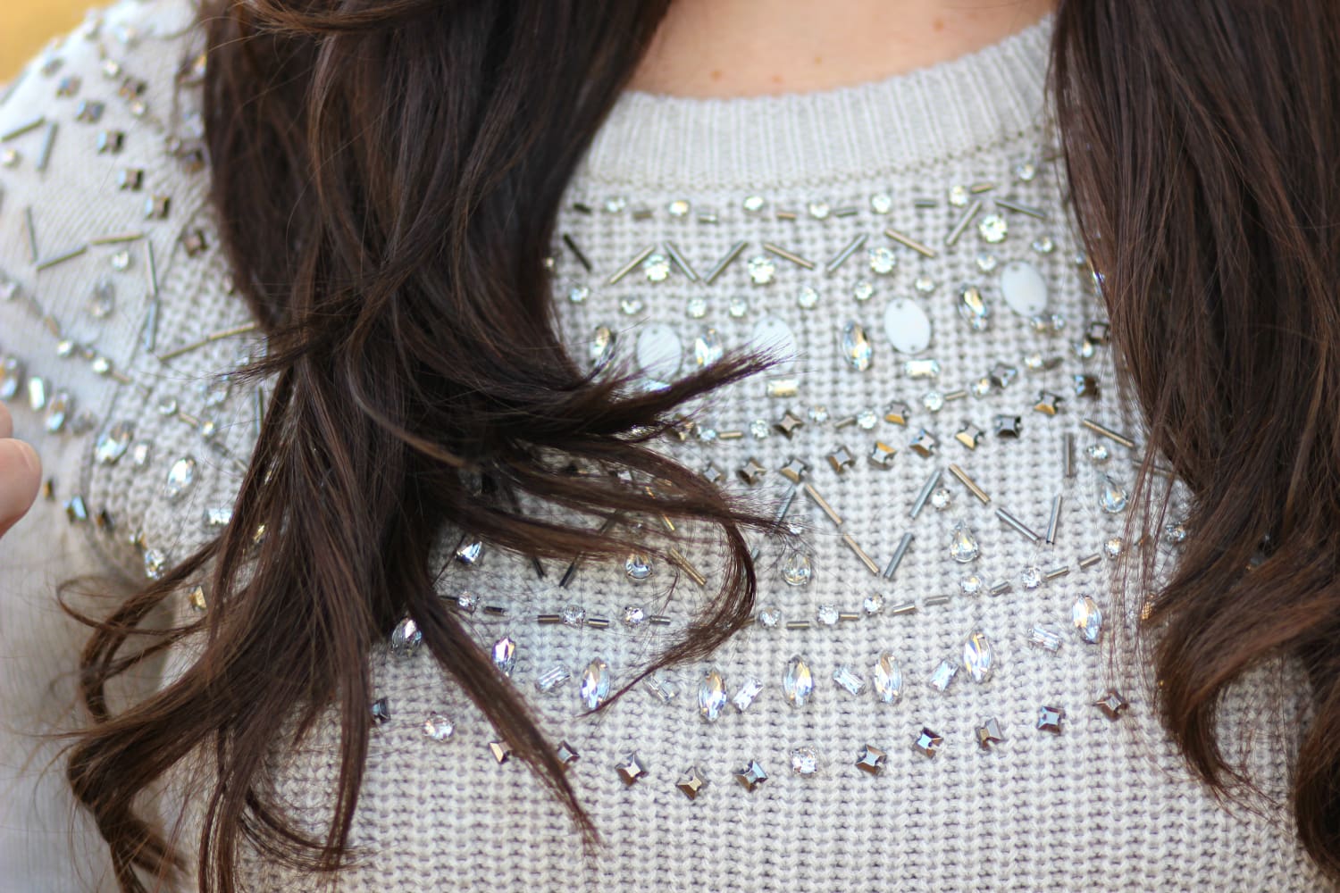 Festive and classy sweater outfit from Banana Republic