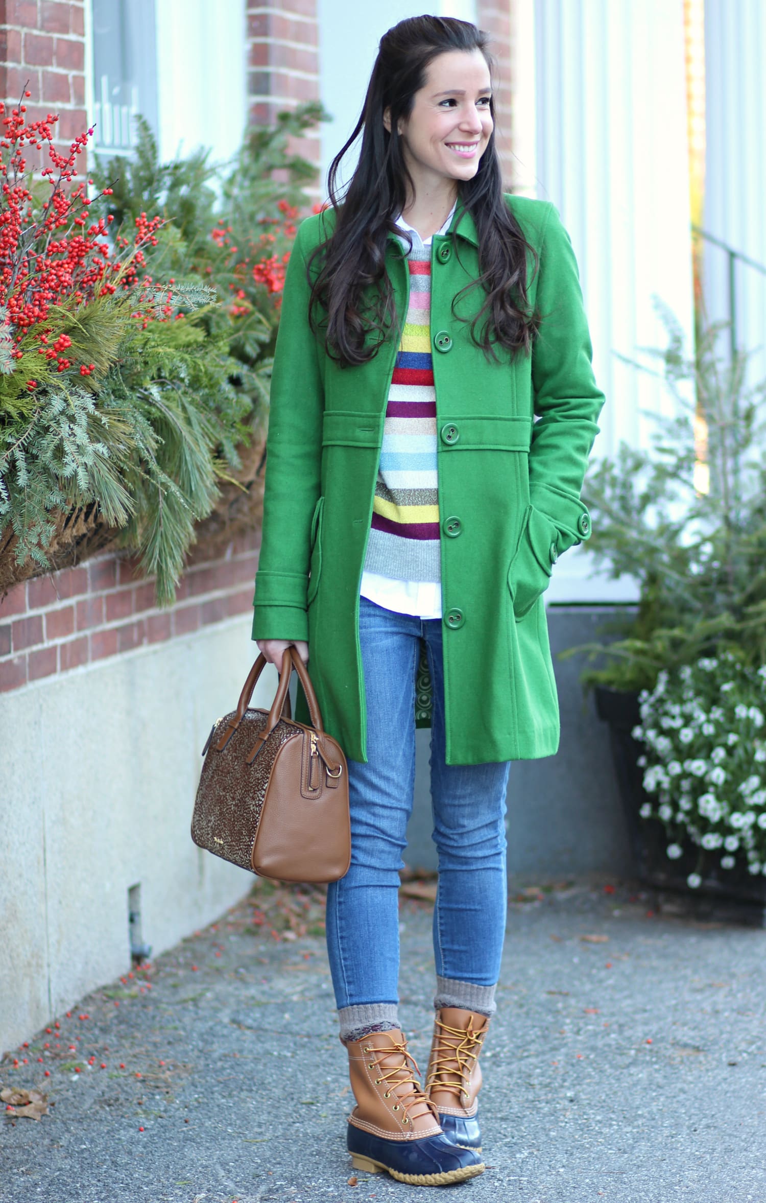 Crazy stripe GAP sweater plus 5 winter hair hacks every girl should know