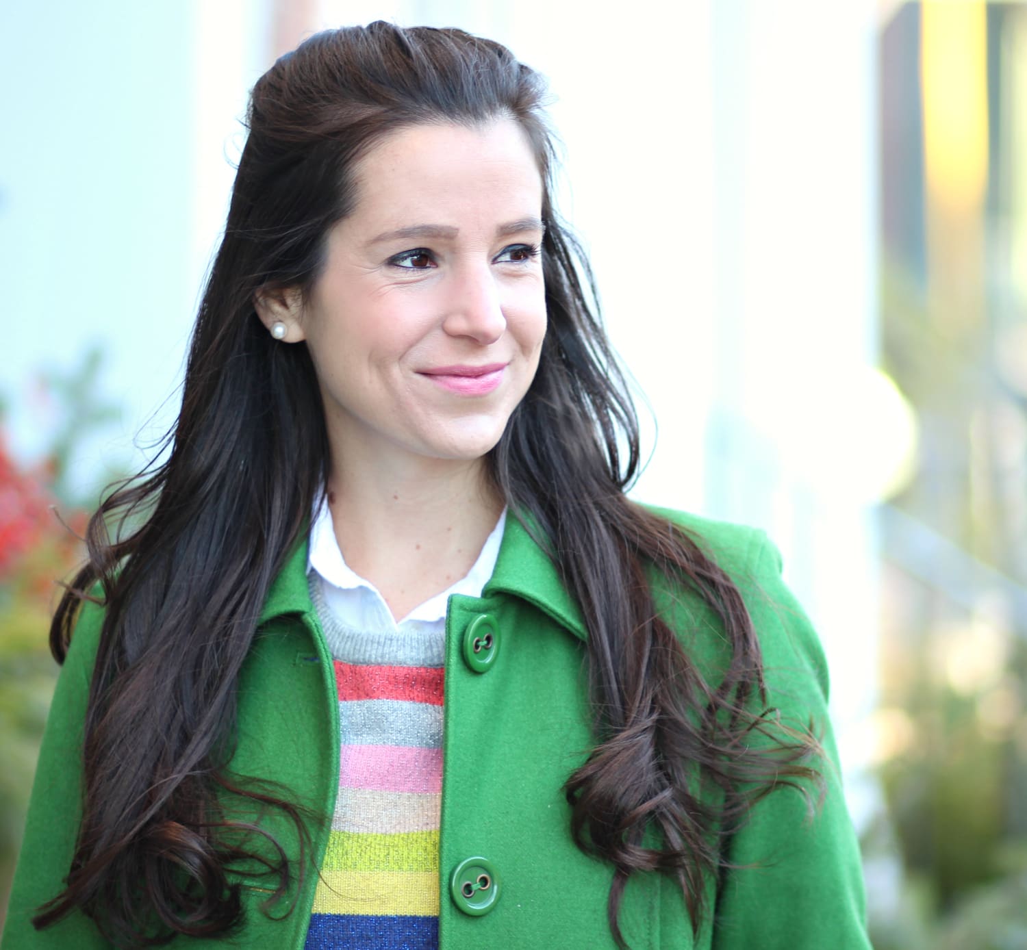 Crazy stripe GAP sweater plus 5 winter hair hacks every girl should know