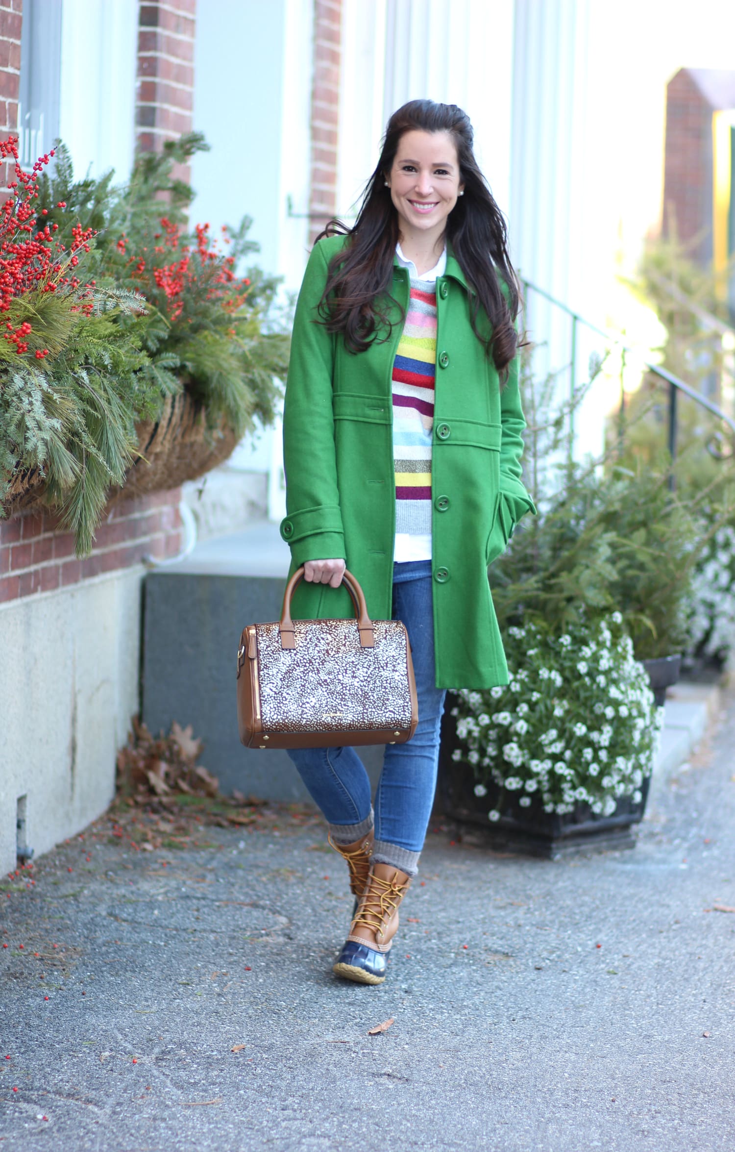 Crazy stripe GAP sweater plus 5 winter hair hacks every girl should know