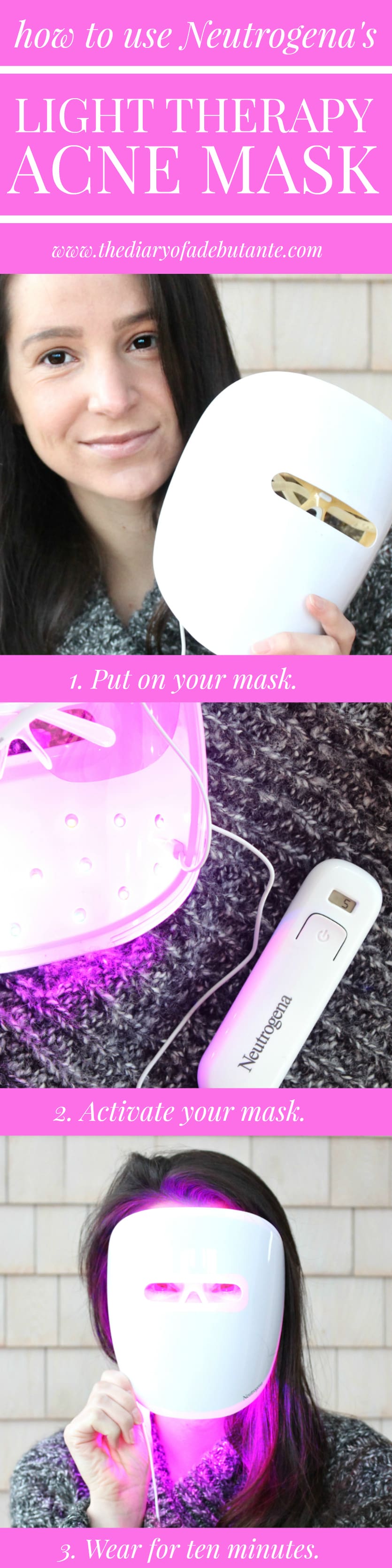 Benefits of light therapy for acne when using the new Neutrogena Light Therapy Acne Treatment Mask