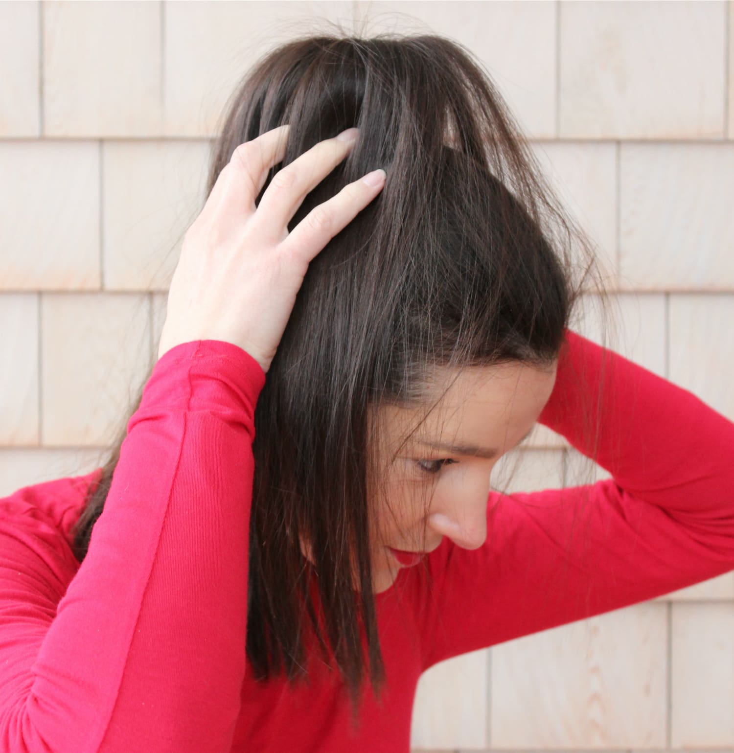 Easy sleek high sock bun tutorial with a 1907 by Fromm Glosser Paddle Brush