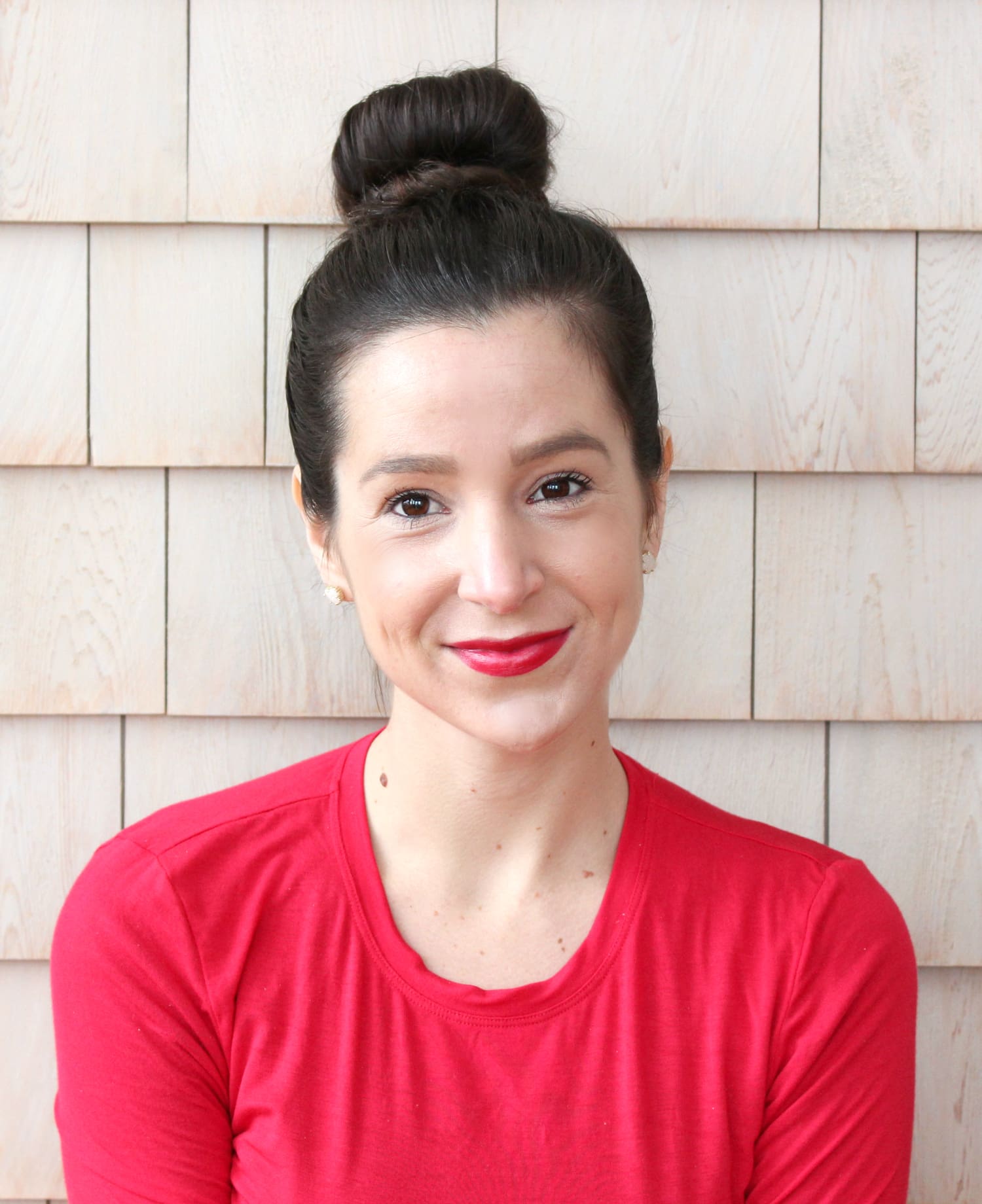 Easy sleek high sock bun tutorial with a 1907 by Fromm Glosser Paddle Brush