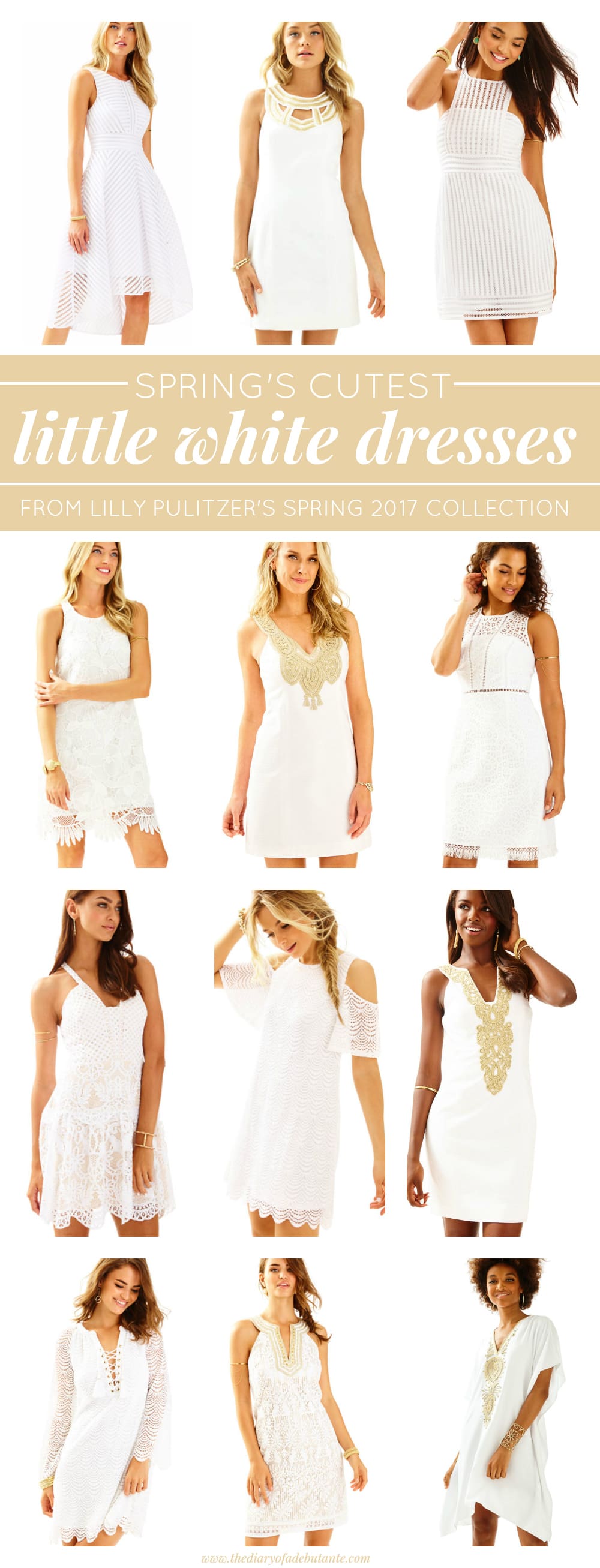 Cute little white dresses from Lilly Pulitzer's Spring 2017 collection