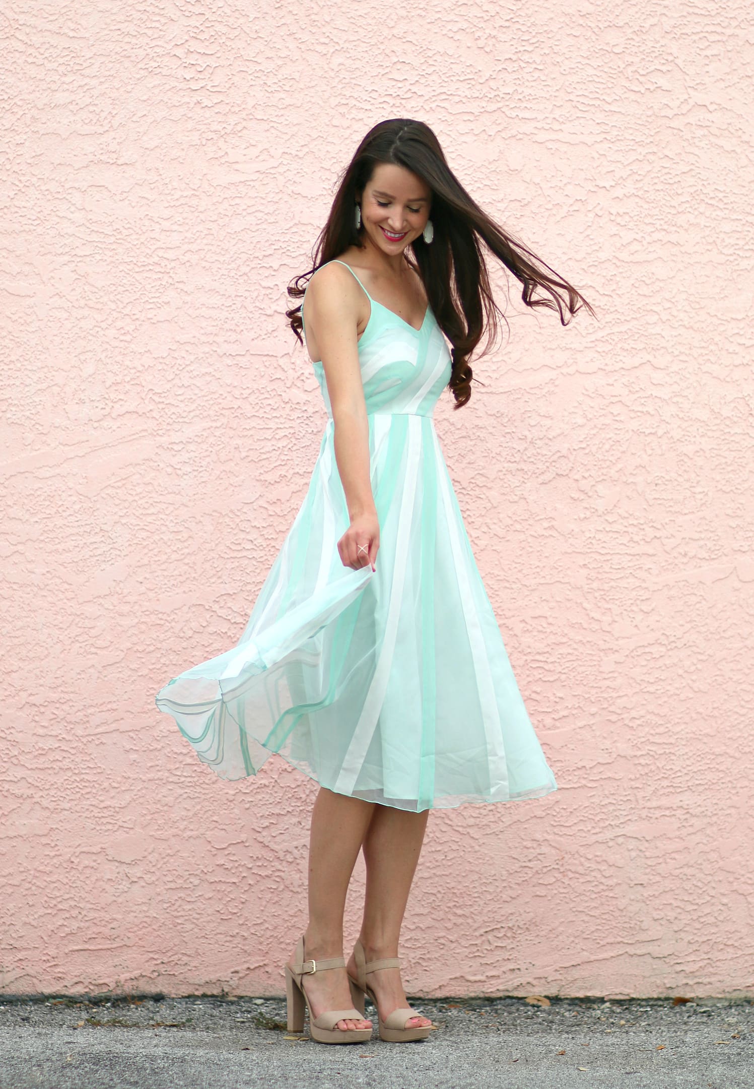 LC Lauren Conrad Spring Slip Dress in Ocean Wave