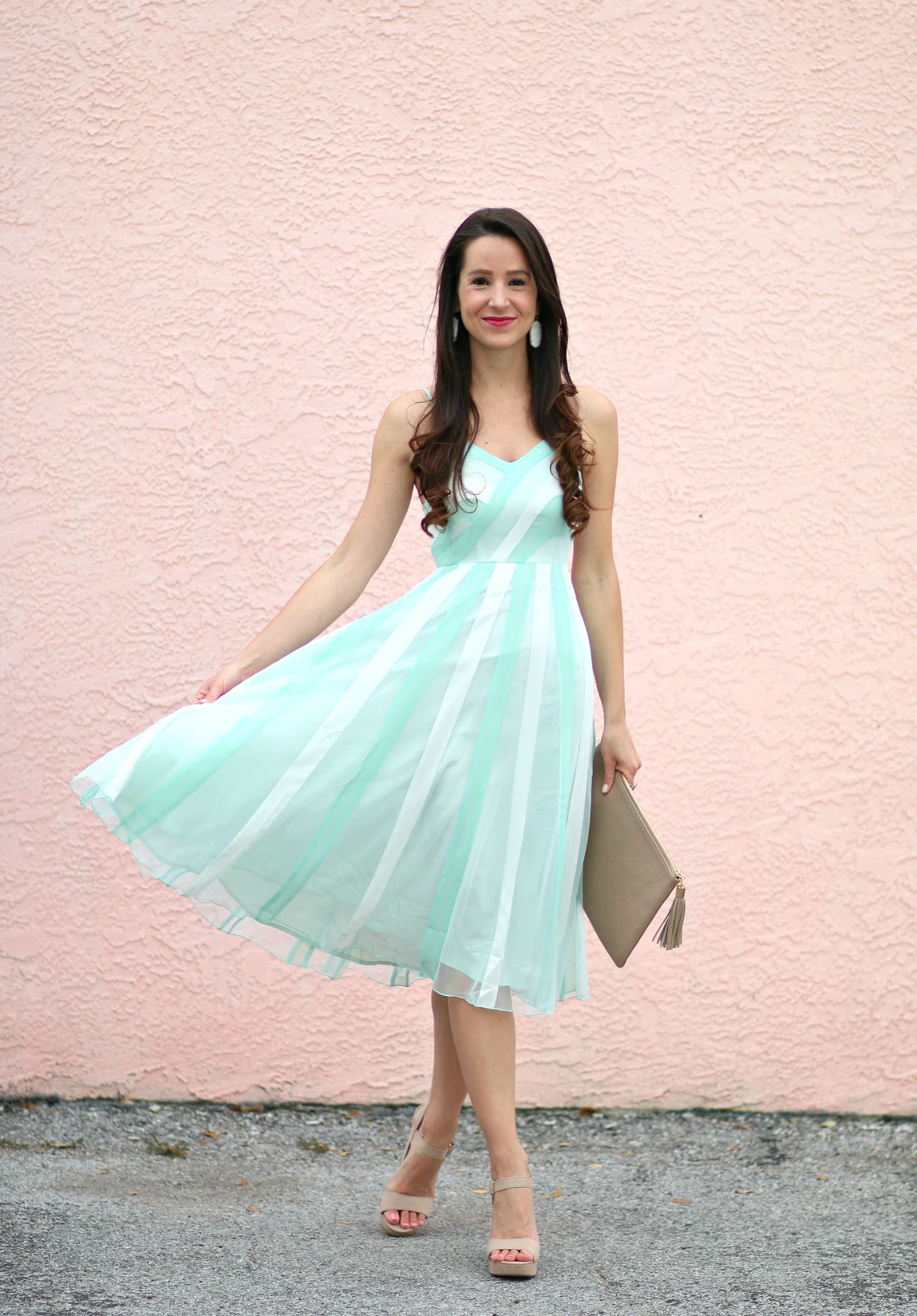 LC Lauren Conrad Spring Slip Dress in Ocean Wave