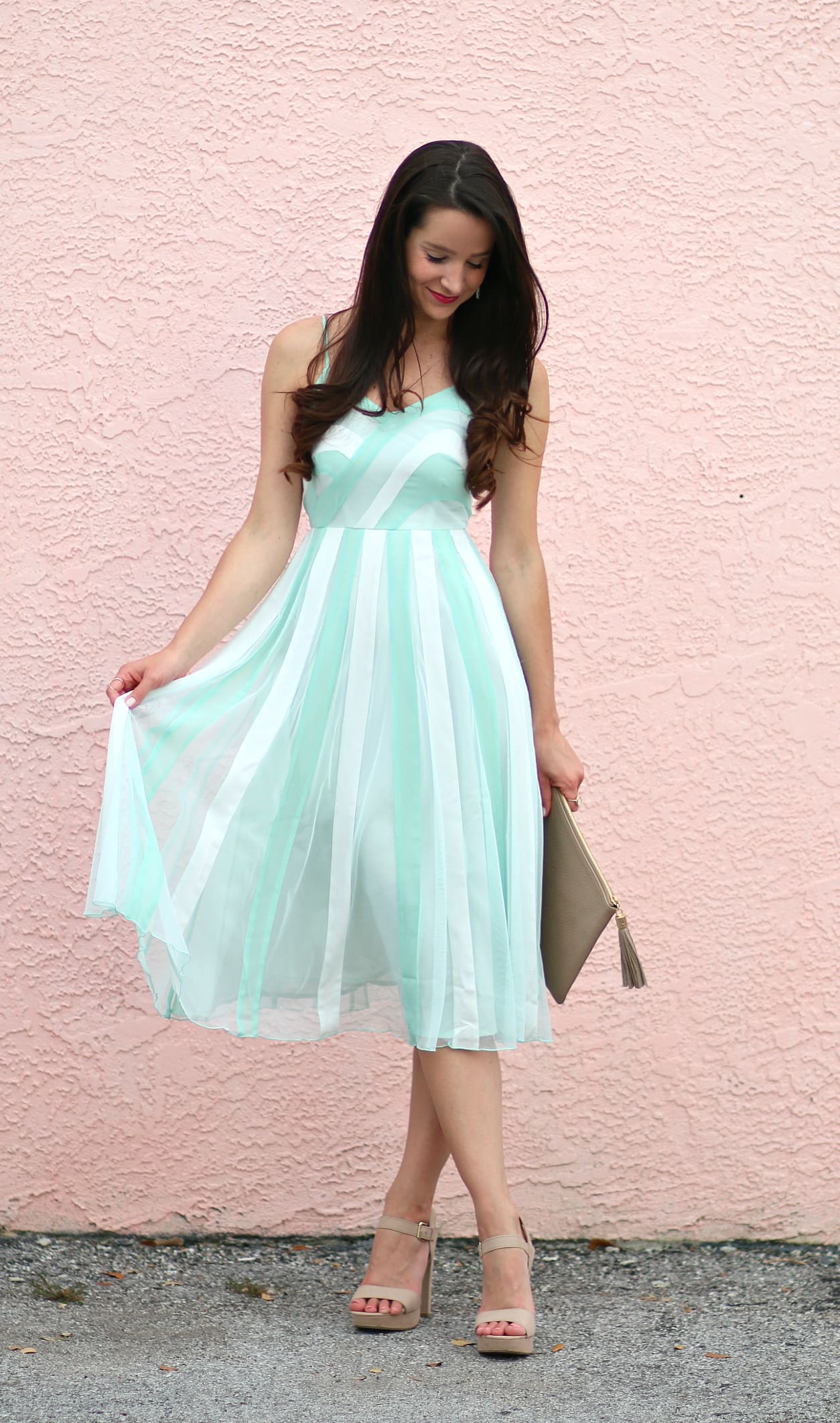 LC Lauren Conrad Spring Slip Dress in Ocean Wave