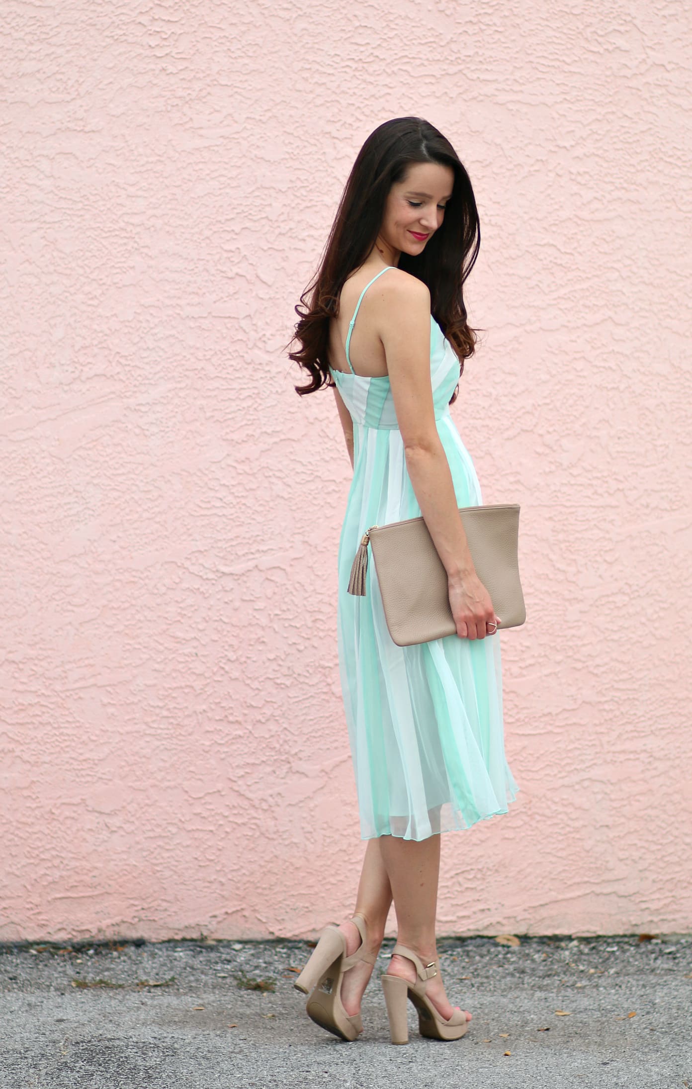 LC Lauren Conrad Spring Slip Dress in Ocean Wave