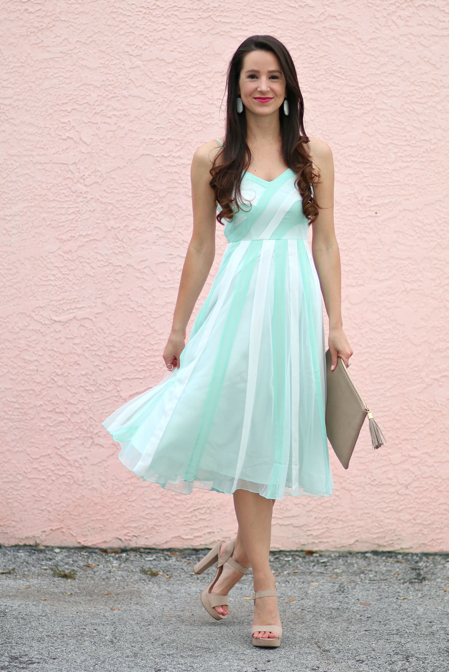 LC Lauren Conrad Spring Slip Dress in Ocean Wave