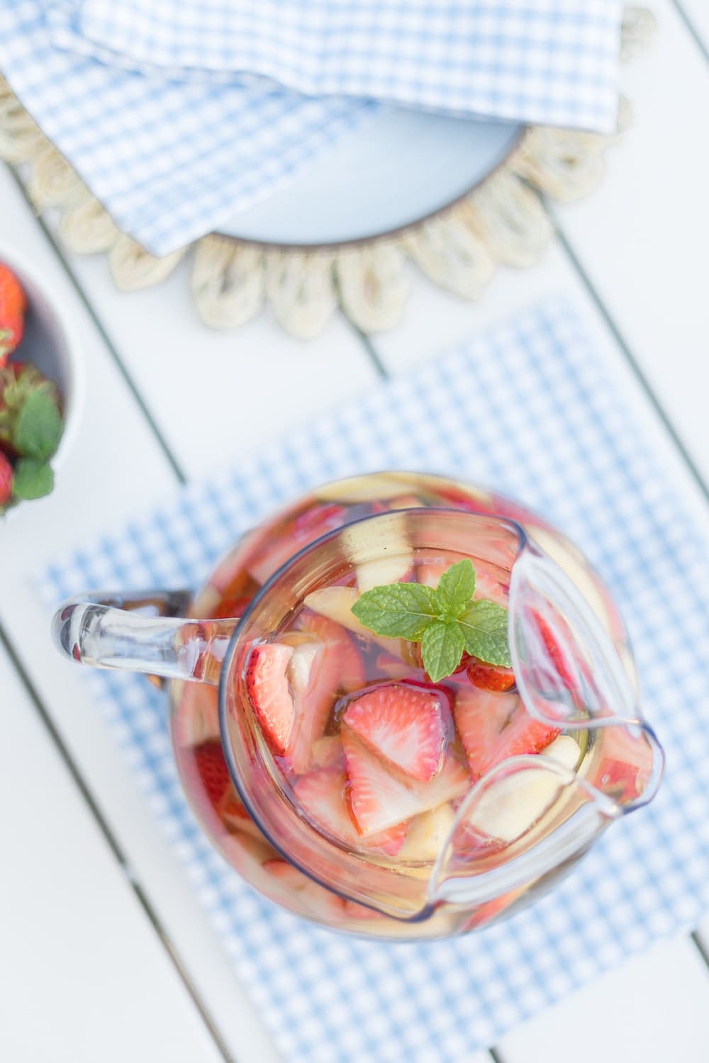 White sangria recipe made with Chardonnay and elderflower liqueur by blogger Stephanie Ziajka on Diary of a Debutante