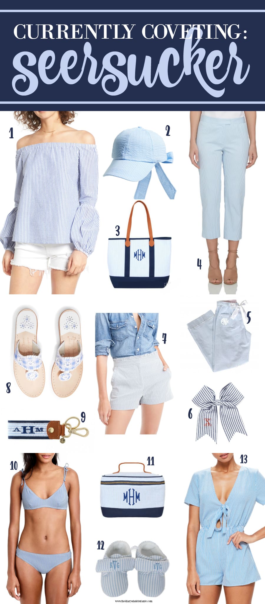 J.O.A. One Shoulder Peplum Top in Blue Seersucker + 13 Other Seersucker Styles for Spring/Summer