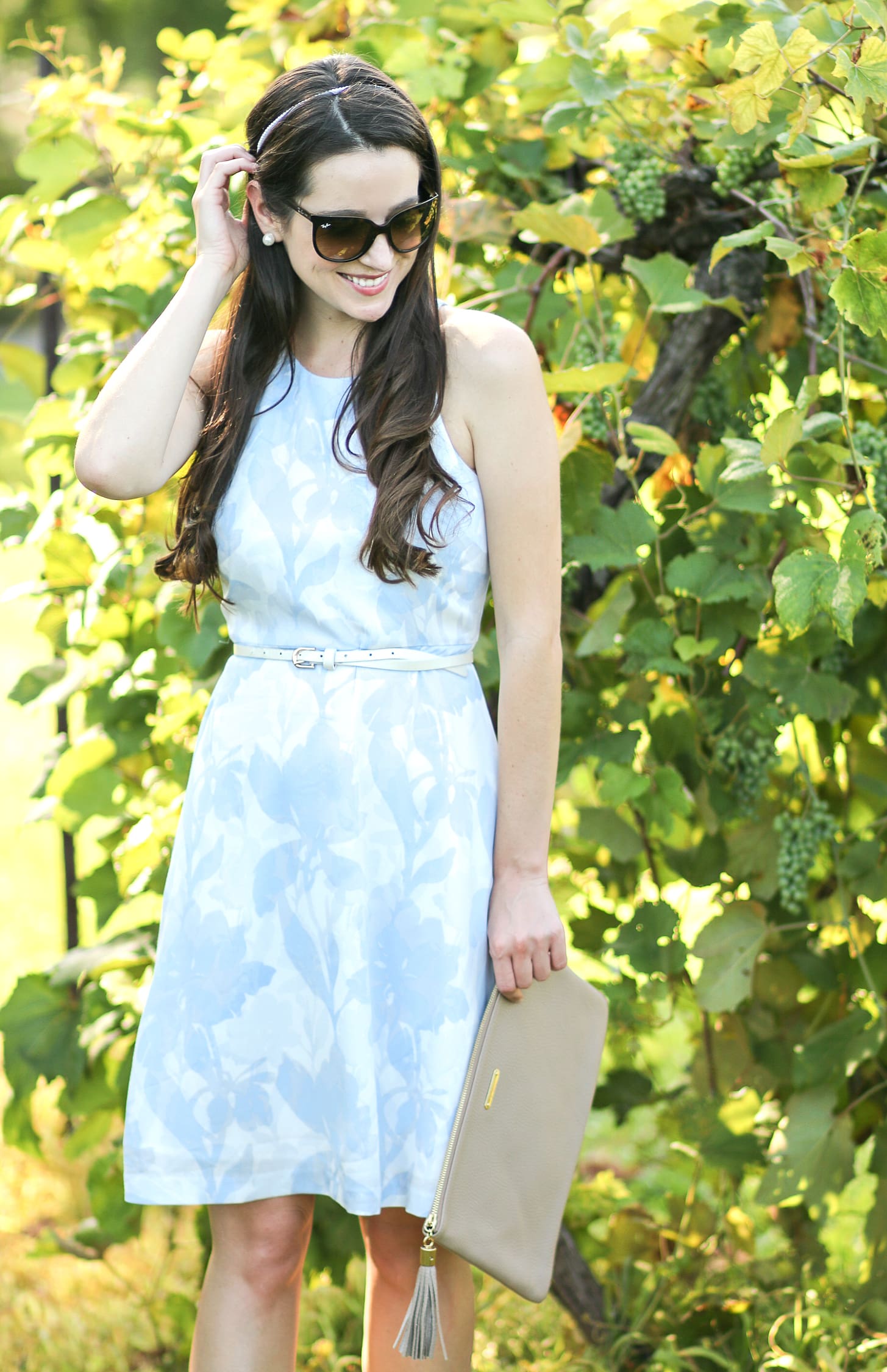 What to Wear to a Wine Tasting: Banana Republic Floral Fit and Flare Dress