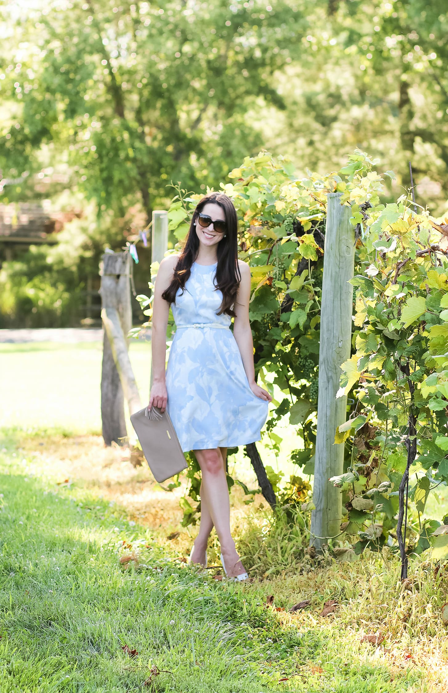 What to Wear to a Wine Tasting: Banana Republic Floral Fit and Flare Dress