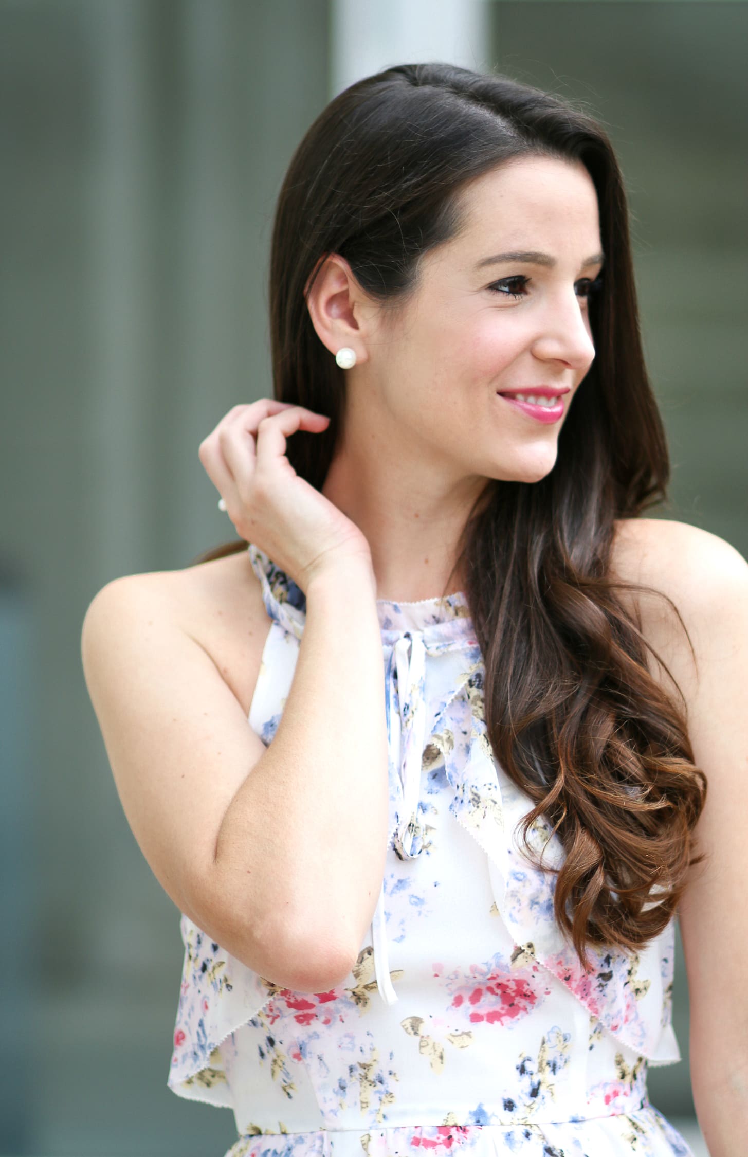 Wearing White to a Wedding: After Market Floral Chiffon Maxi Dress