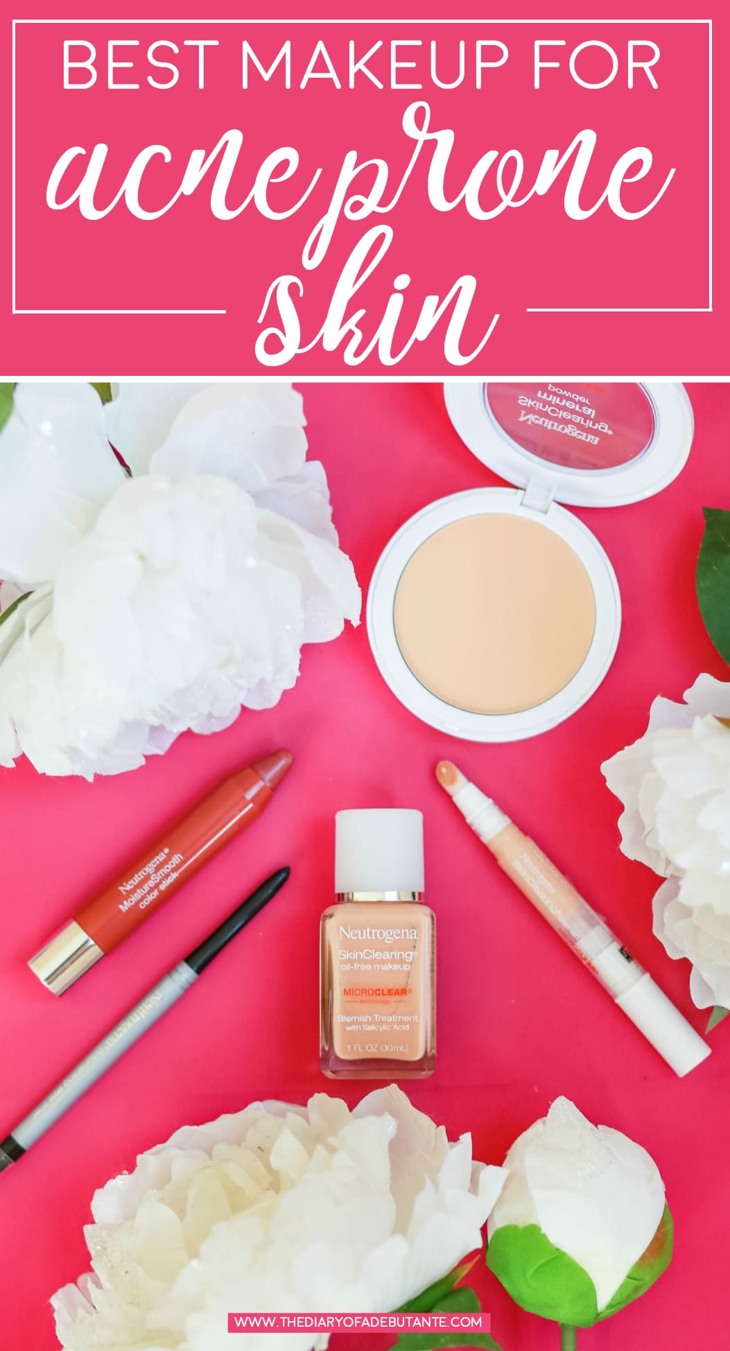 Game Day makeup tutorial with the best makeup from acne prone skin from Neutrogena | Neutrogena Skin Clearing Makeup | Best Makeup for Acne Prone Skin by blogger Stephanie Ziajka from Diary of a Debutante