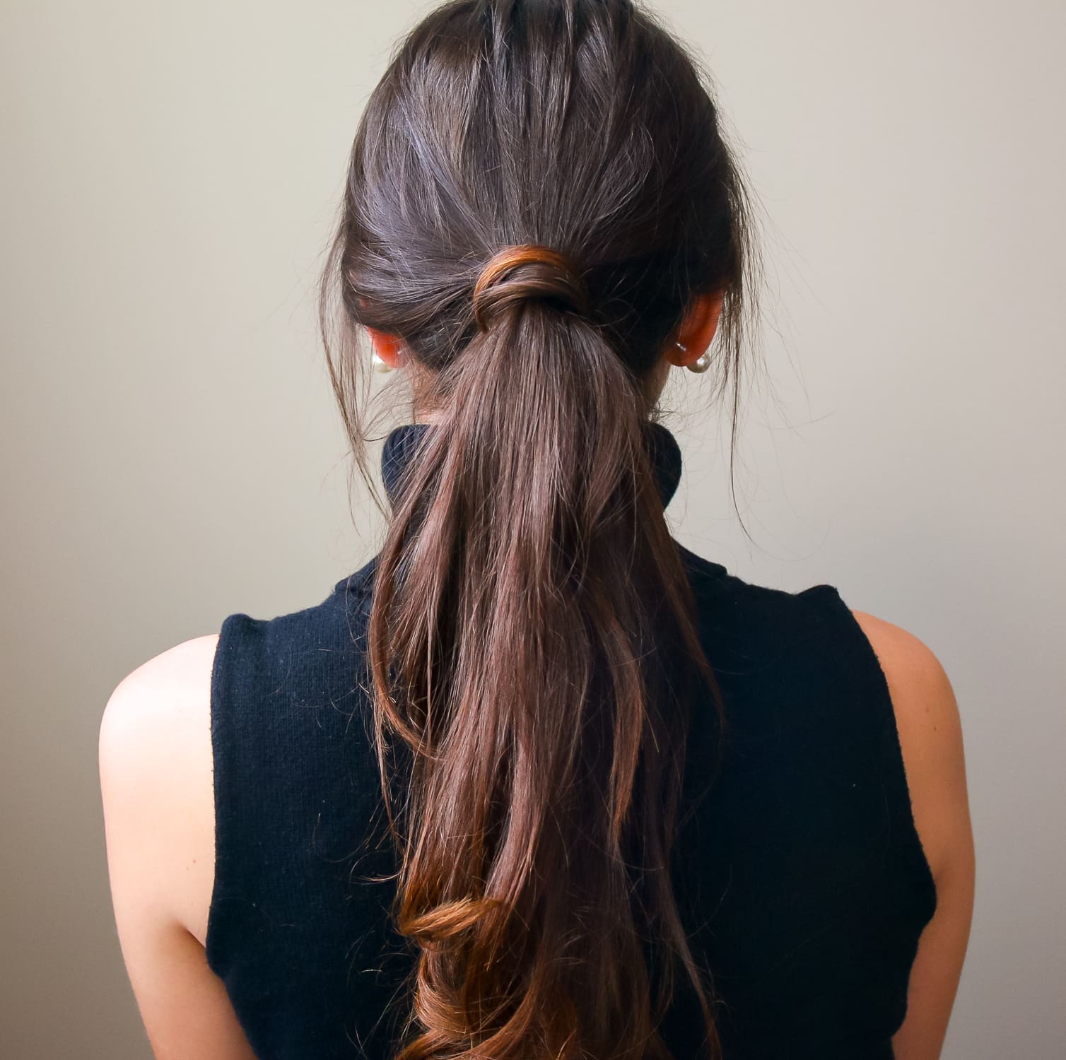 5-minute low messy ponytail hair tutorial by southern blogger Stephanie Ziajka from Diary of a Debutante