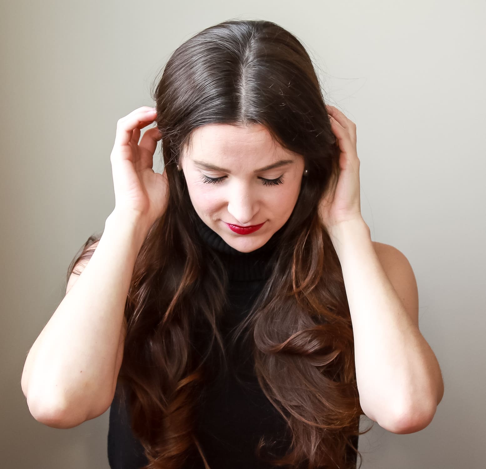 5-minute low messy ponytail hair tutorial by southern blogger Stephanie Ziajka from Diary of a Debutante