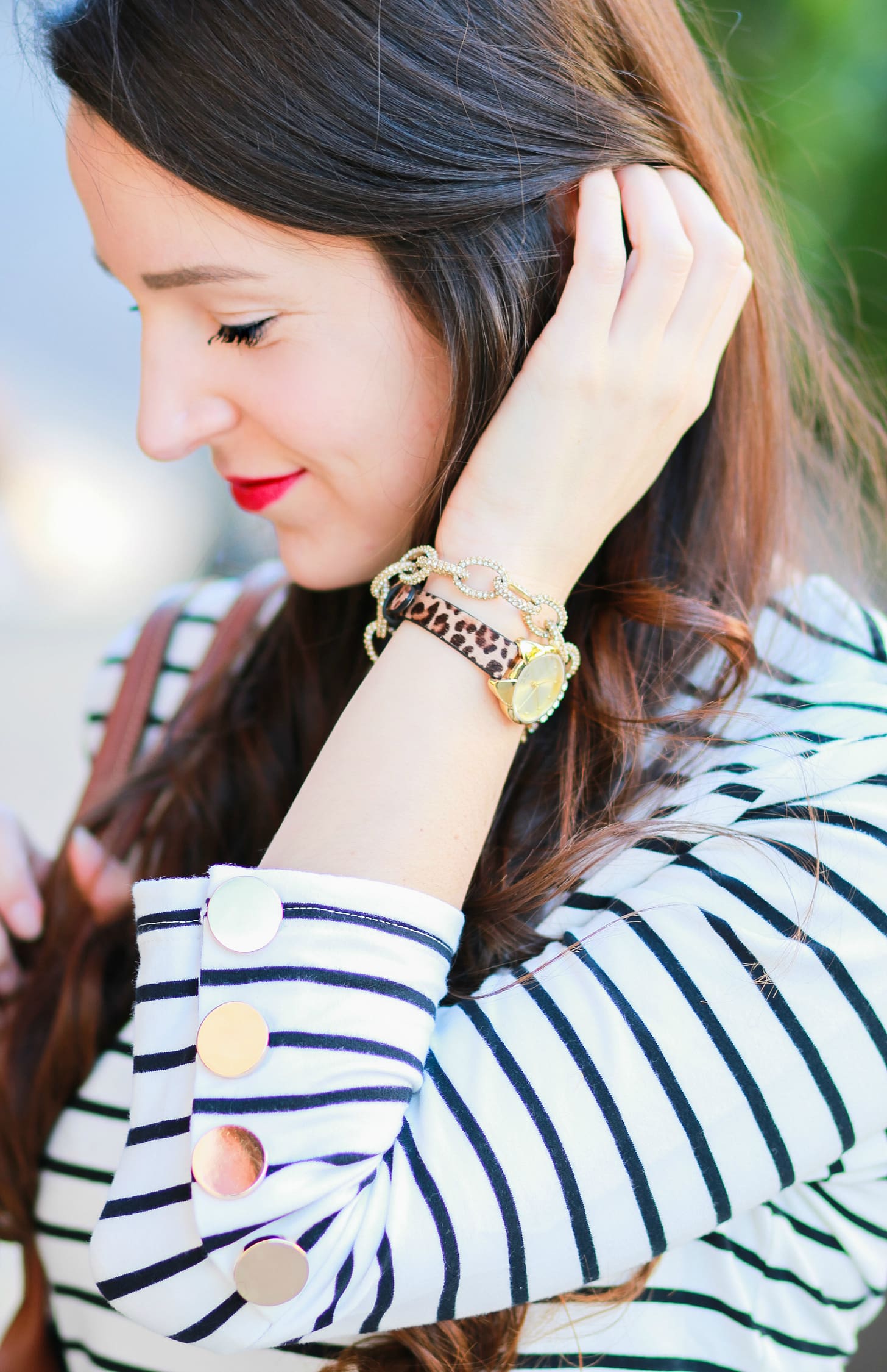 Marigold scalloped coat with AG skinny jeans, English Factory striped top, Nine West brown tall boots, and large navy Longchamp tote | Color Crush: Marigold Scalloped Coat by fashion blogger Stephanie Ziajka from Diary of a Debutante