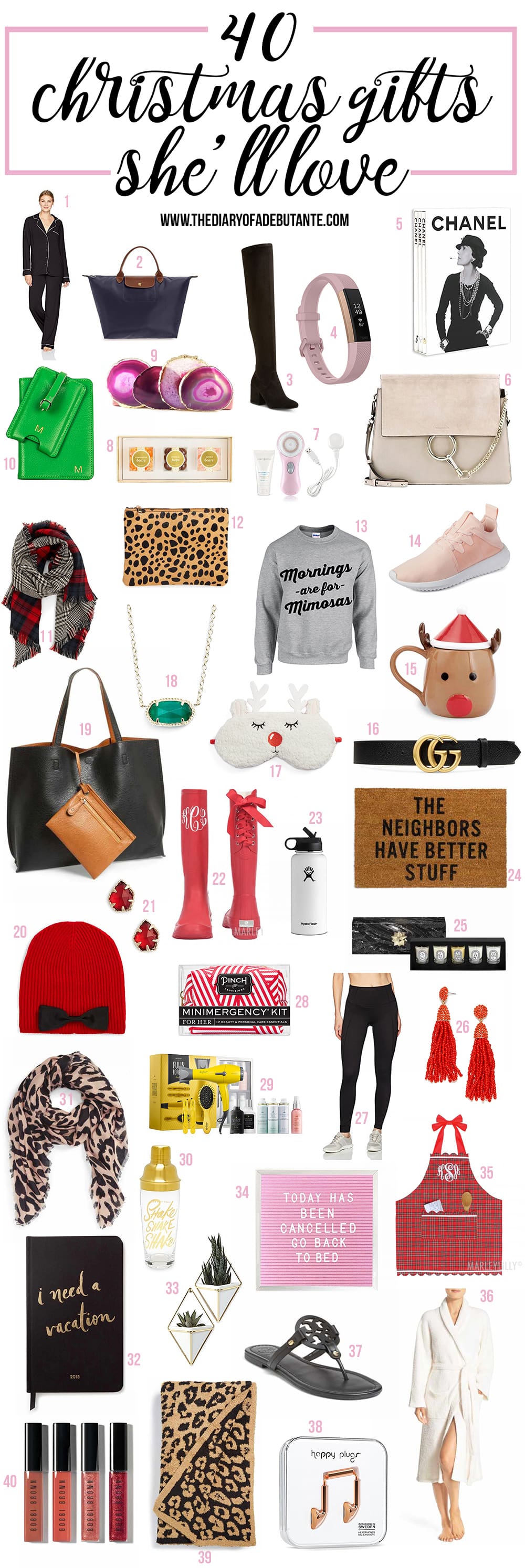 Holiday gift guide for her for every budget (featured items range from $15 to $450) | Christmas gift ideas for girlfriend | Cool gift ideas for girlfriend | Affordable gifts for her | Christmas gifts for women | 40 gifts she’ll LOVE this Christmas by fashion blogger Stephanie Ziajka from Diary of a Debutante
