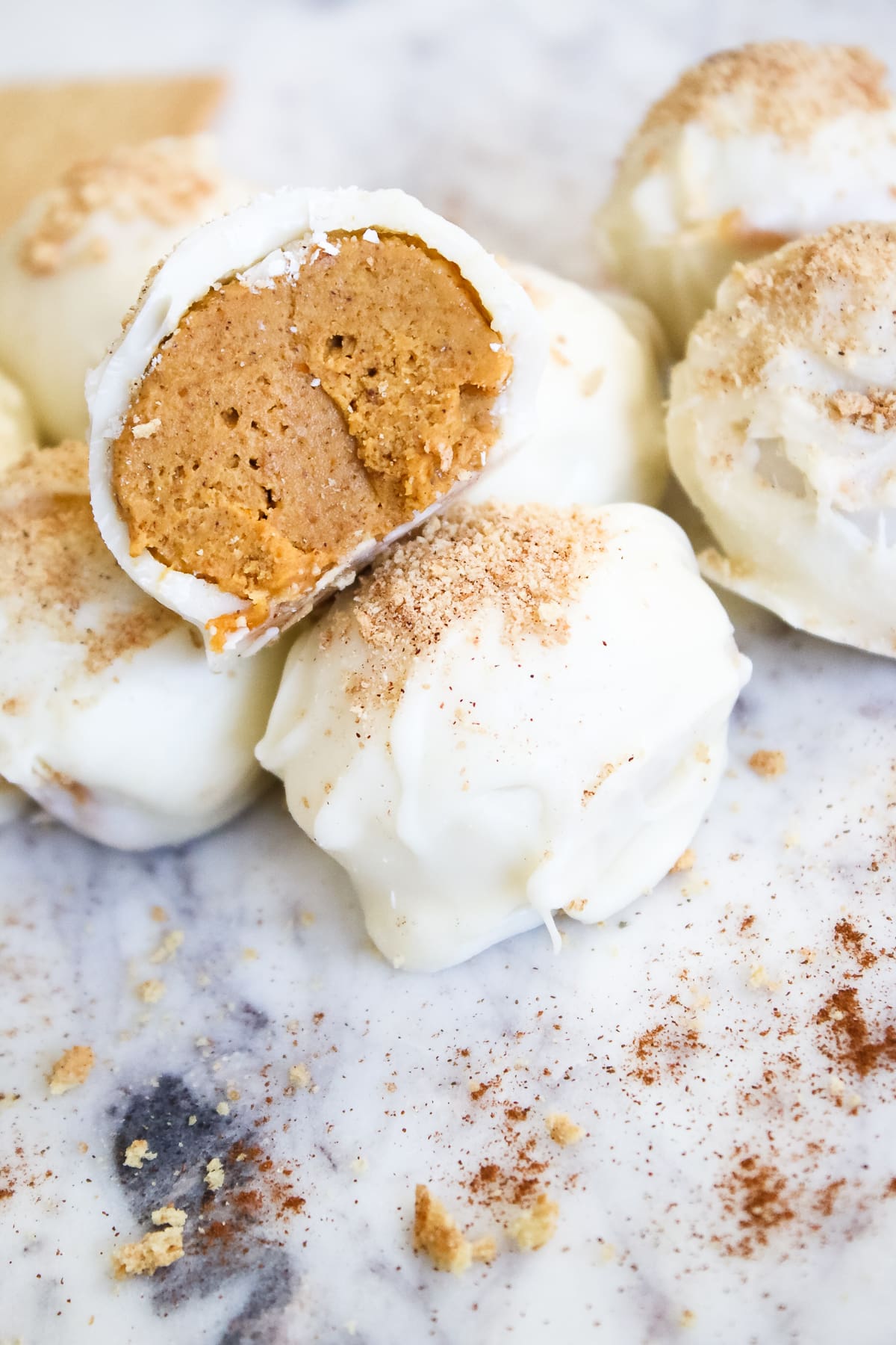 Pumpkin pie truffle recipe by southern lifestyle blogger Stephanie Ziajka on Diary of a Debutante