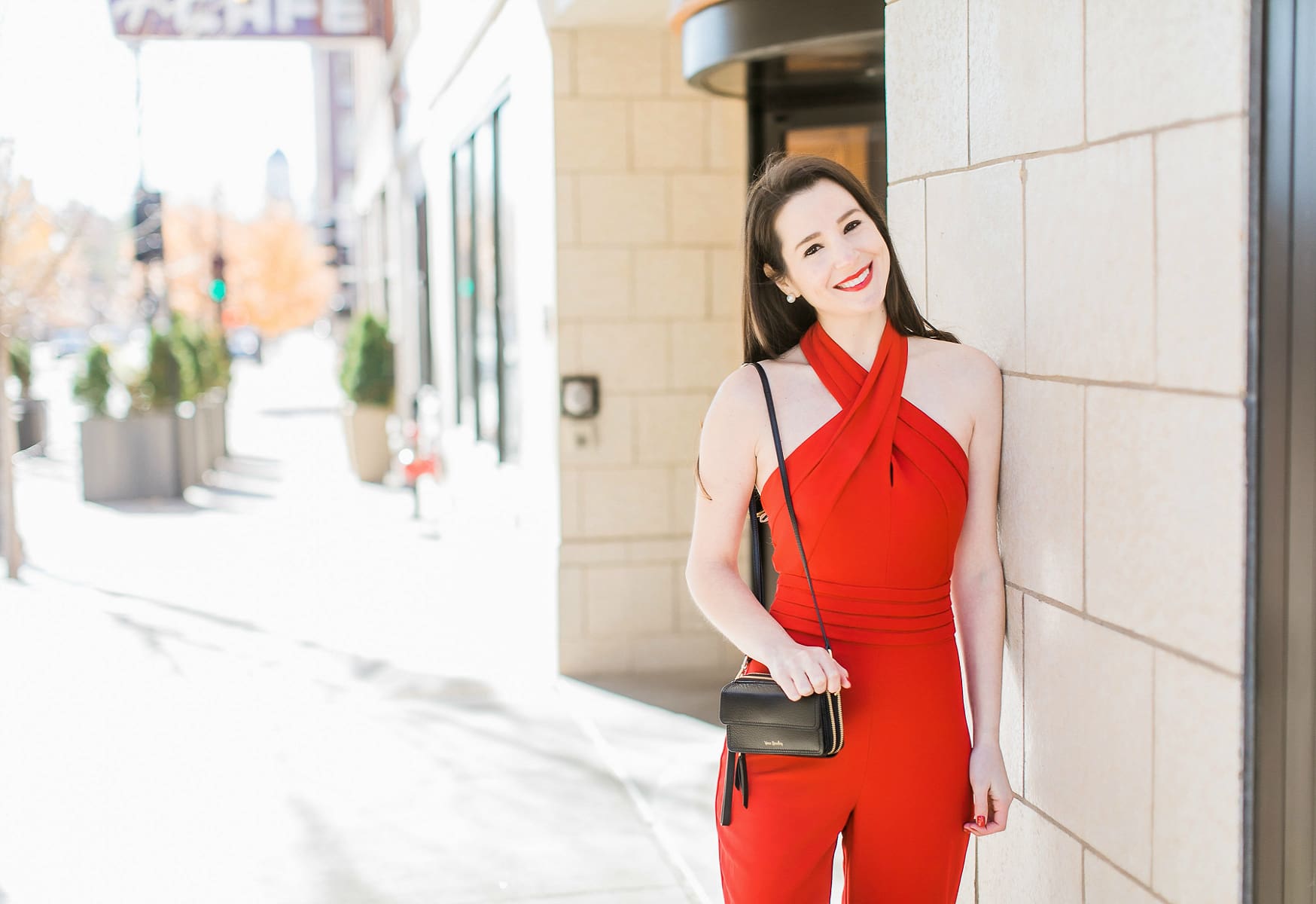 Red jumpsuit fashion styled by affordable fashion blogger Stephanie Ziajka on Diary of a Debutante