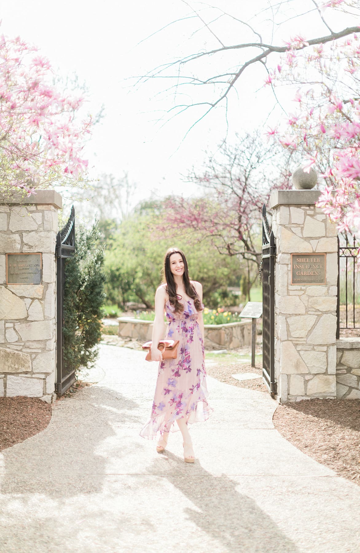 Pastel Lookbook: Spring Style Picks from Kohl's by southern fashion blogger Stephanie Ziajka from Diary of a Debutante, top kohl's picks, spring wardrobe essentials, cute spring clothes for women, cute spring outfits, cute spring outfits for women, Jennifer Lopez Ruffle Chiffon Faux-Wrap Dress, LC Lauren Conrad Ring Convertible Crossbody Bag 