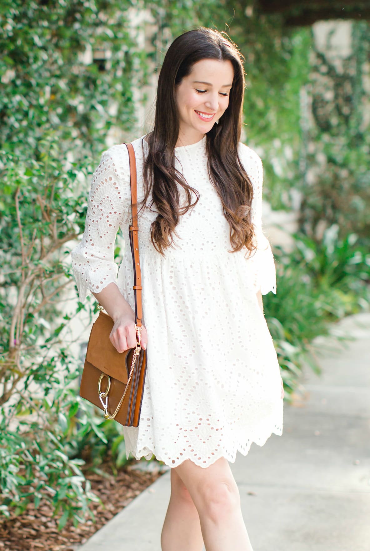 Olay Cleansing Infusions review, How to Get Glowing Spring Skin with Olay Cleansing Infusions by fashion and southern lifestyle blogger Stephanie Ziajka, best Chloe Faye look alike bag, affordable white lace dress for spring