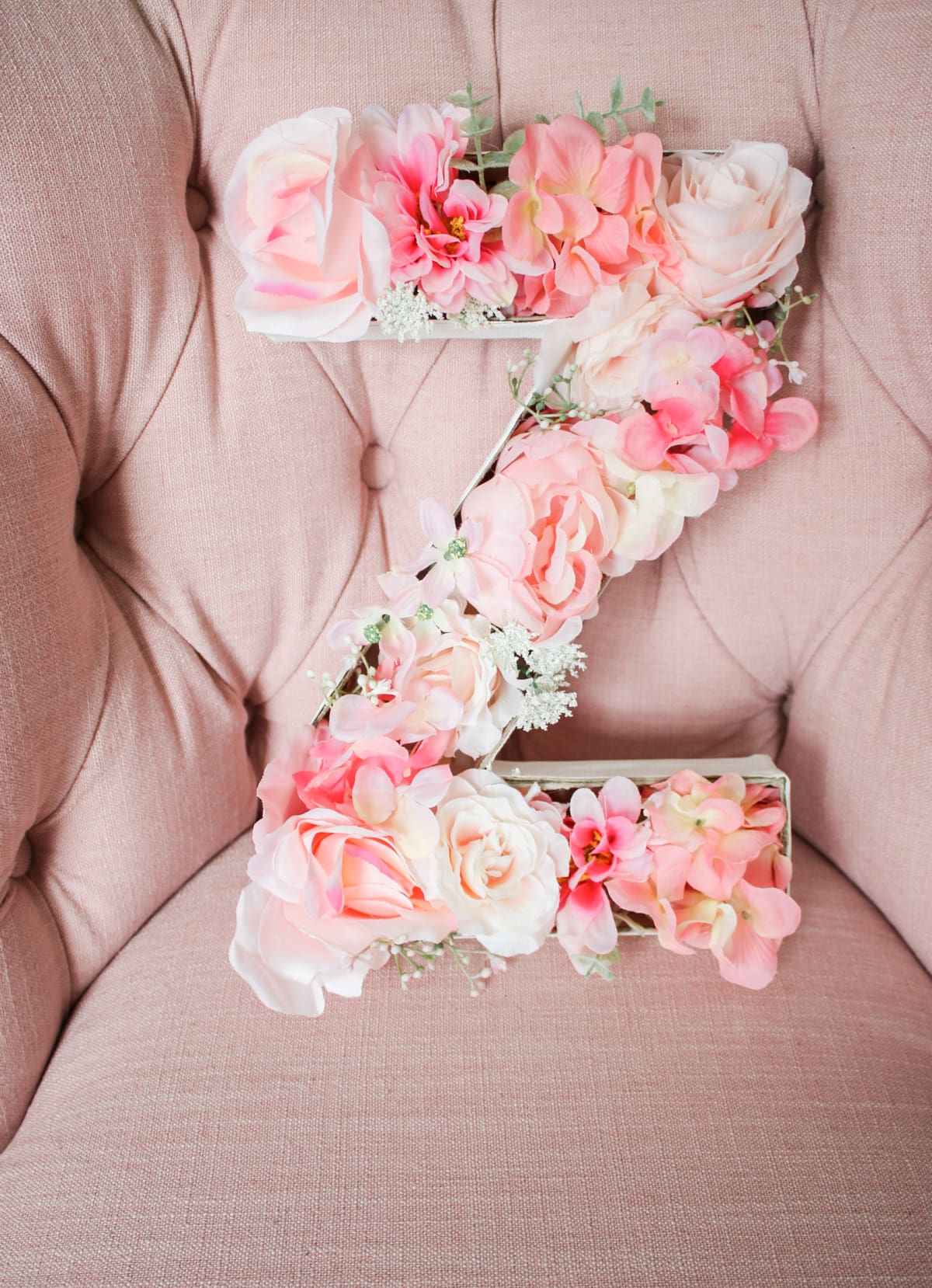 DIY Floral Monogrammed Door Hanger by southern lifestyle blogger Stephanie Ziajka from Diary of a Debutante, DIY birthday gifts for her, diy monogram door hanger, diy monogram letters