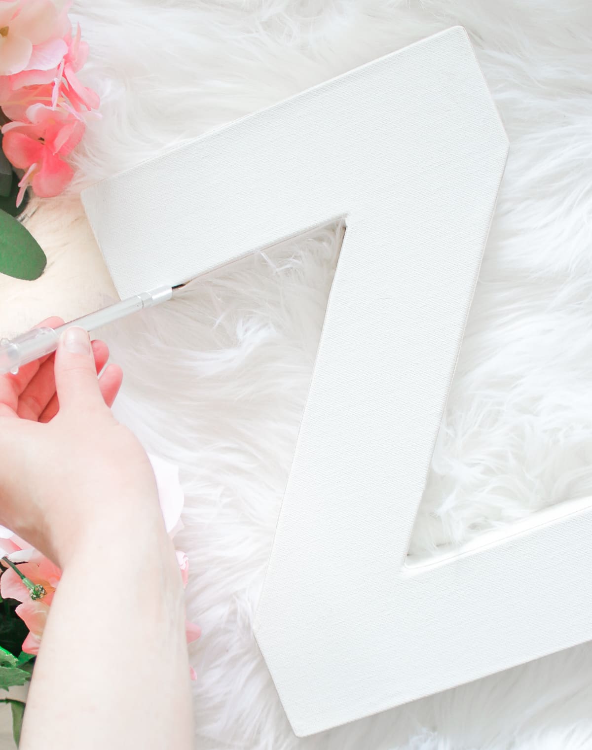 DIY Floral Monogrammed Door Hanger by southern lifestyle blogger Stephanie Ziajka from Diary of a Debutante, DIY birthday gifts for her, diy monogram door hanger, diy monogram letters