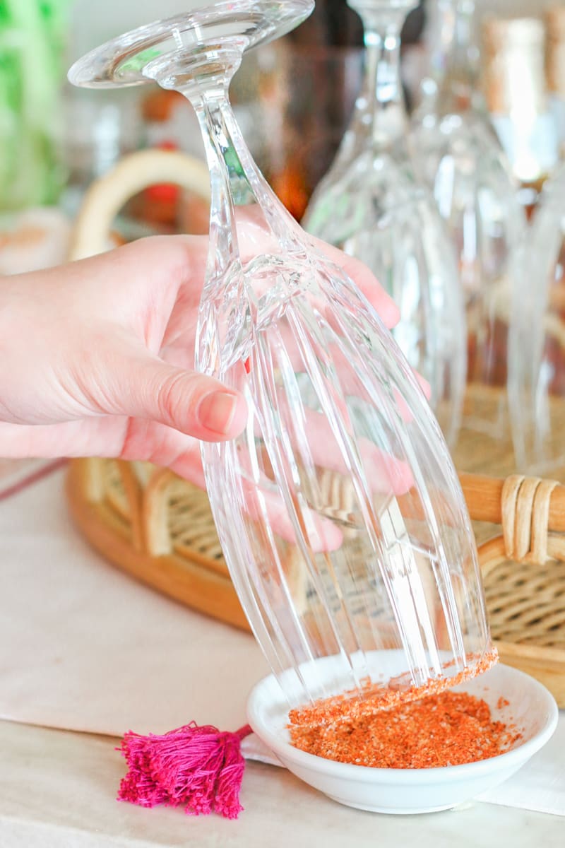 how to make your own Michelada bar by southern blogger Stephanie Ziajka from Diary of a Debutante, perfect Michelada recipe, Michelada rim recipe, authentic Mexican beer cocktail, soccer watch party ideas, Clamato tomato cocktail