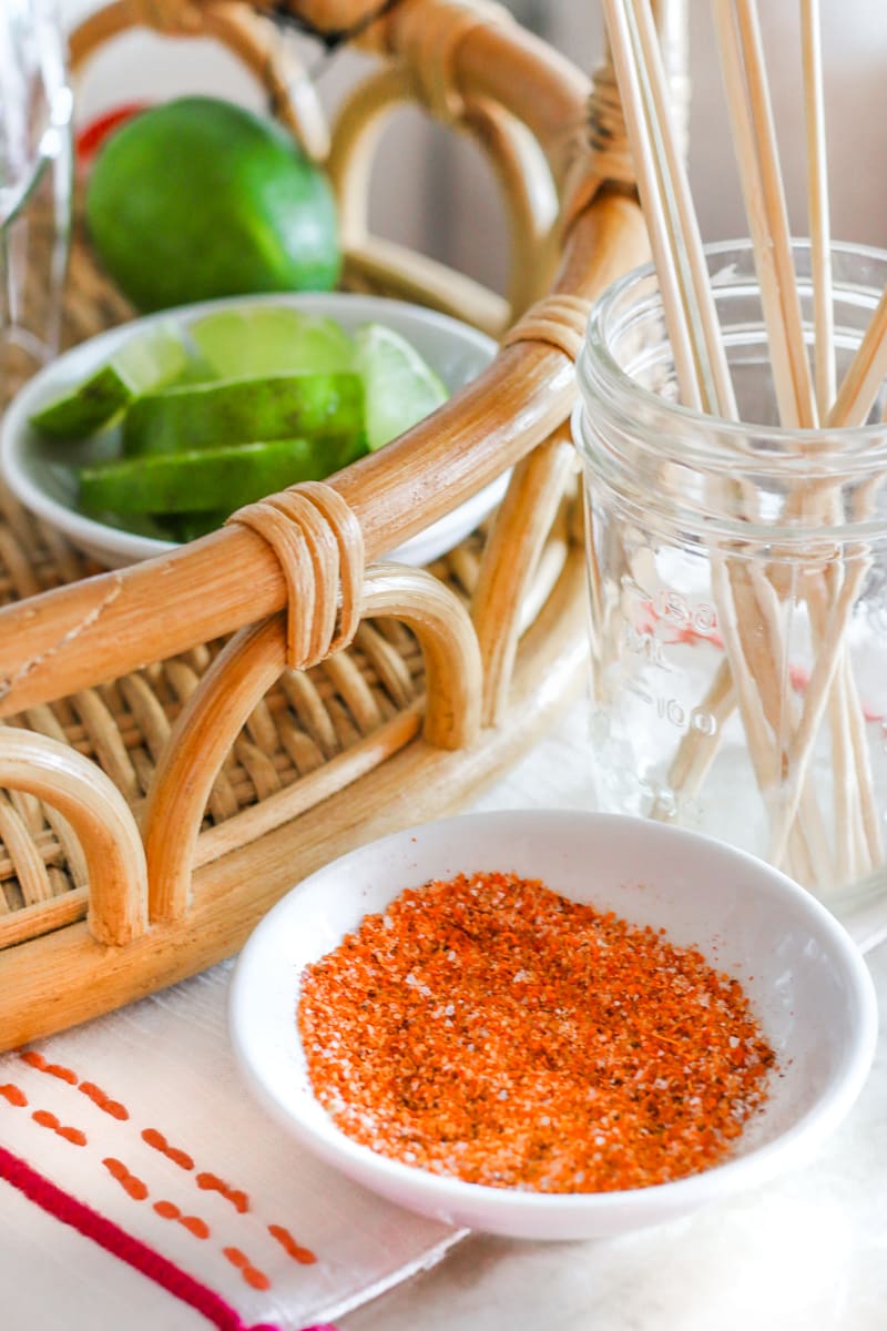 how to make your own Michelada bar by southern blogger Stephanie Ziajka from Diary of a Debutante, perfect Michelada recipe, Michelada rim recipe, authentic Mexican beer cocktail, soccer watch party ideas, Clamato tomato cocktail