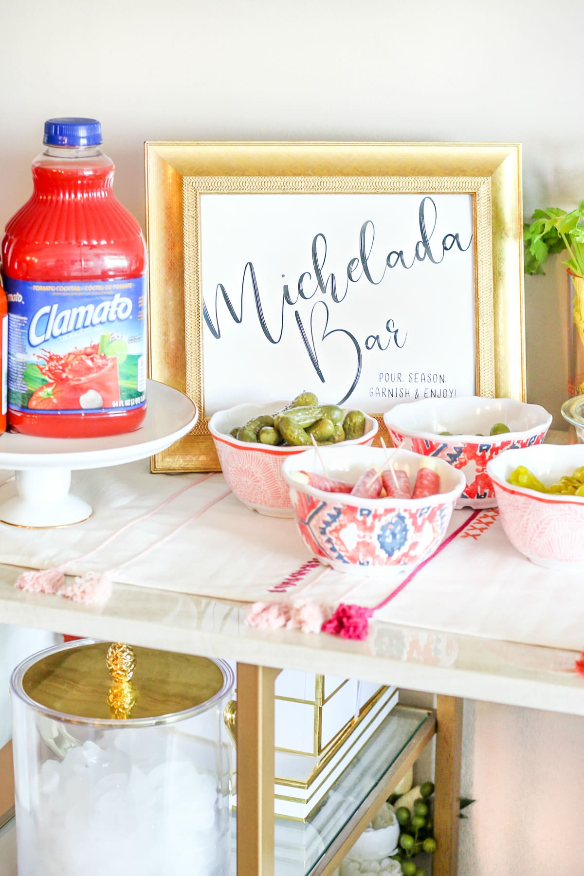 how to make your own Michelada bar by southern blogger Stephanie Ziajka from Diary of a Debutante, perfect Michelada recipe, Michelada rim recipe, authentic Mexican beer cocktail, soccer watch party ideas, Clamato tomato cocktail
