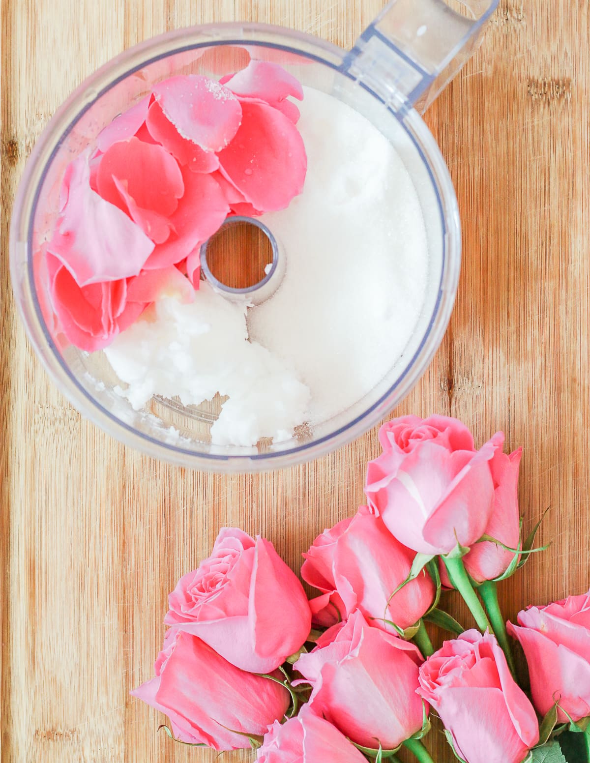 DIY rose sugar scrub recipe made with white sugar, coconut oil, rose essential oil, and fresh rose petals by southern blogger Stephanie Ziajka from Diary of a Debutante, DIY sugar scrub recipe, diy sugar body scrub, diy sugar scrub gift, best diy sugar scrub