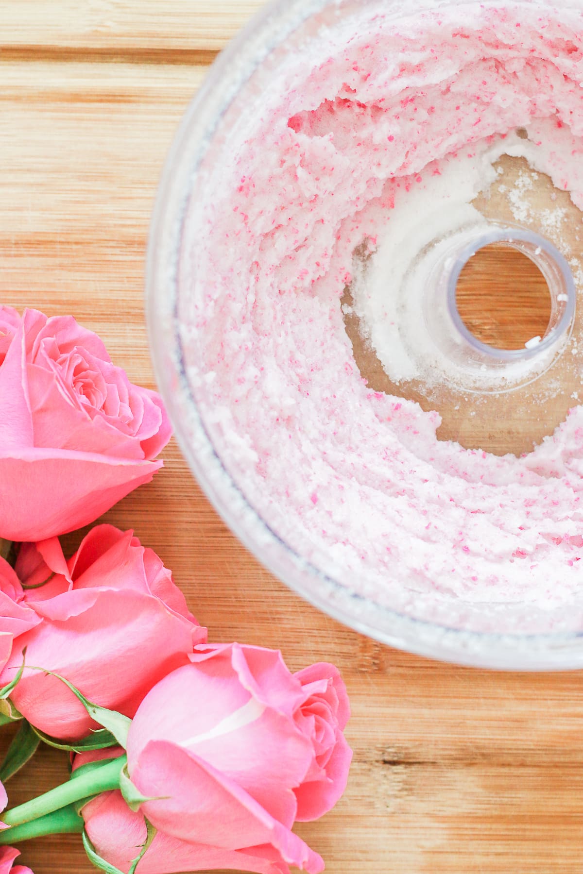 DIY rose sugar scrub recipe made with white sugar, coconut oil, rose essential oil, and fresh rose petals by southern blogger Stephanie Ziajka from Diary of a Debutante, DIY sugar scrub recipe, diy sugar body scrub, diy sugar scrub gift, best diy sugar scrub