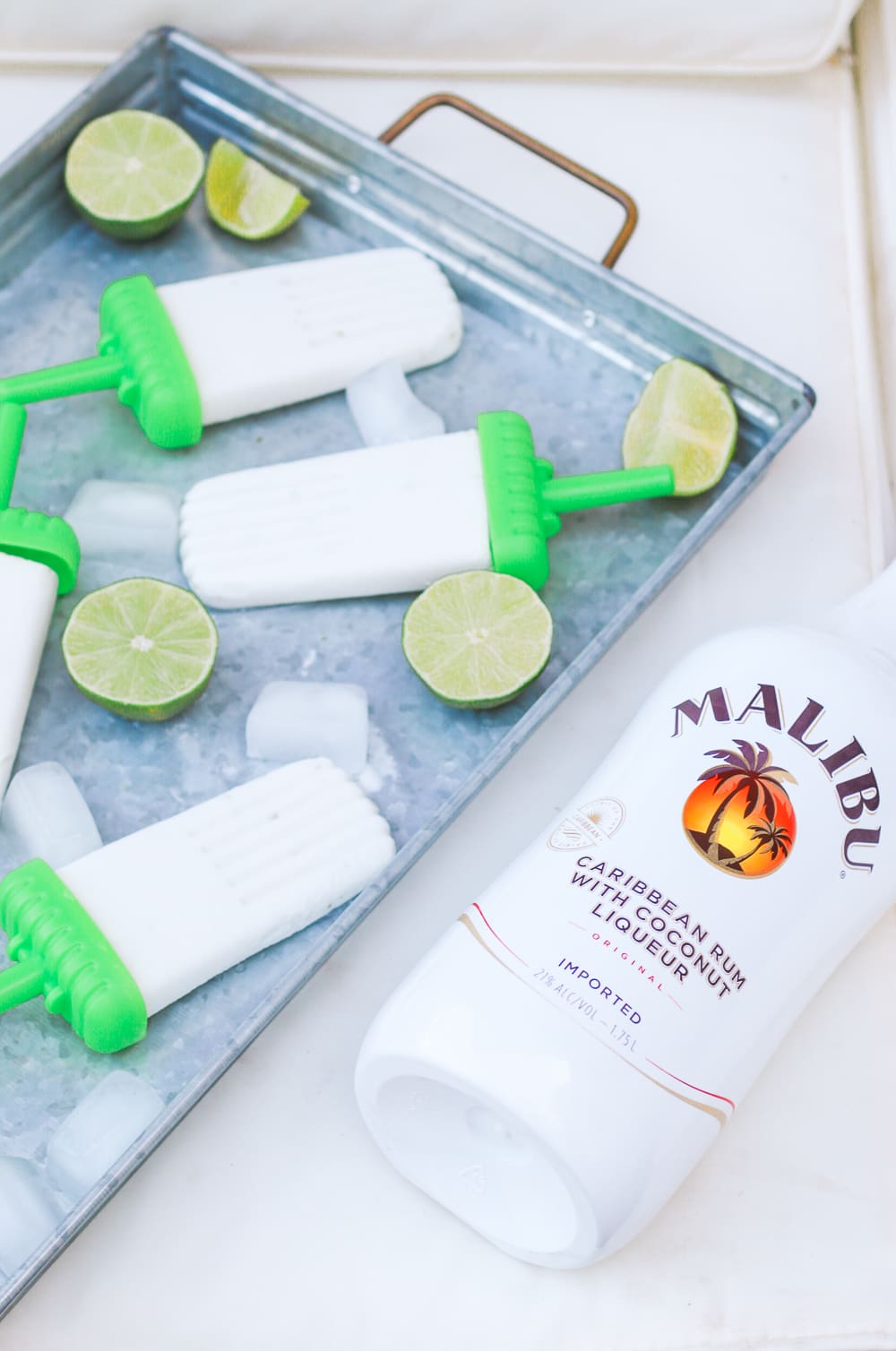 Malibu rum popsicles recipe by blogger Stephanie Ziajka on Diary of a Debutante