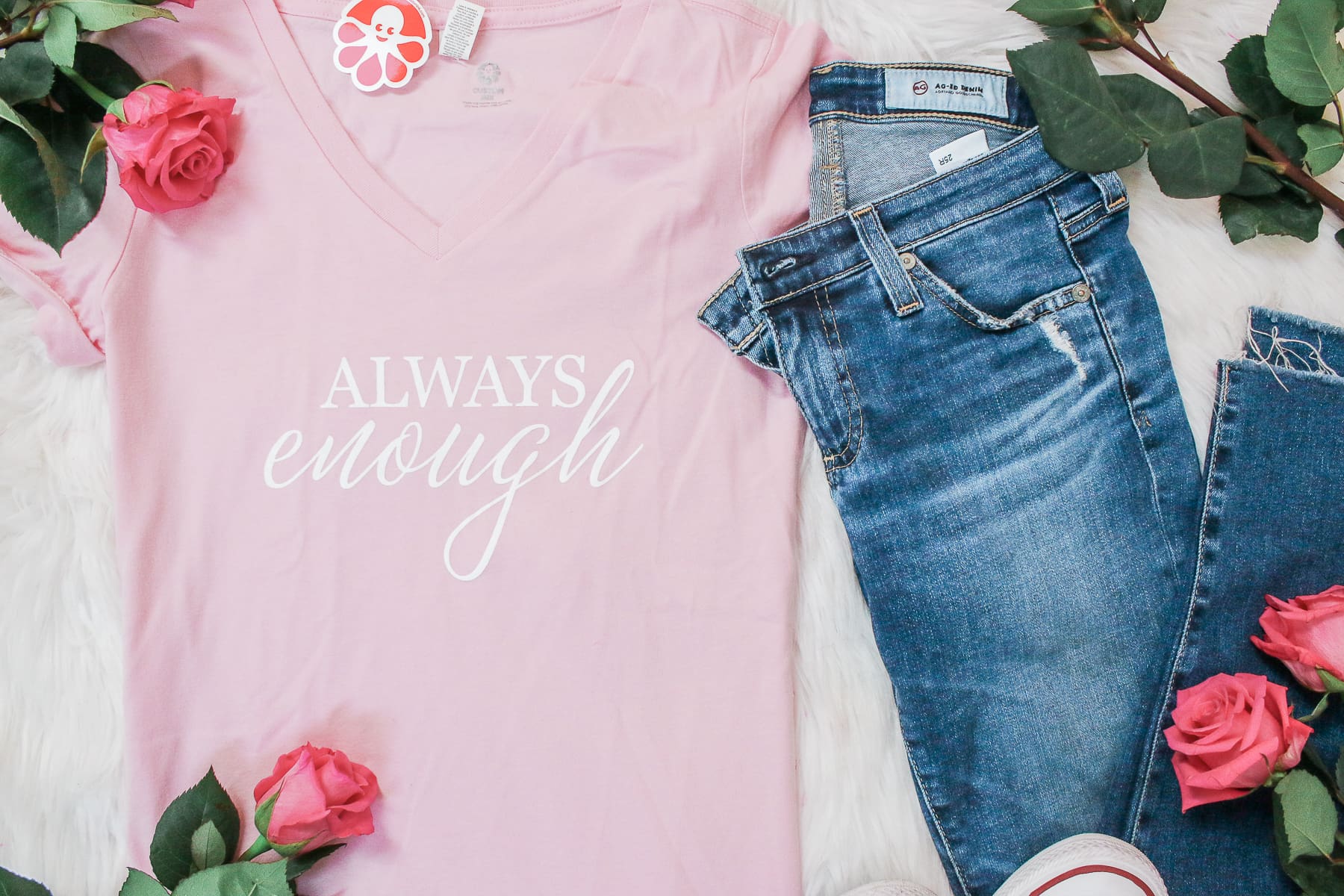 Always Enough: How to Start a Fundraiser Online with Custom Ink Fundraising by southern lifestyle blogger and eating disorder awareness advocate Stephanie Ziajka from Diary of a Debutante, Diary of a Debutante x Project HEAL Fundraiser: A Fundraiser Benefiting Project HEAL and Eating Disorder Treatment, ways to give back, always enough t shirts, eating disorder fundraiser, Project HEAL fundraiser