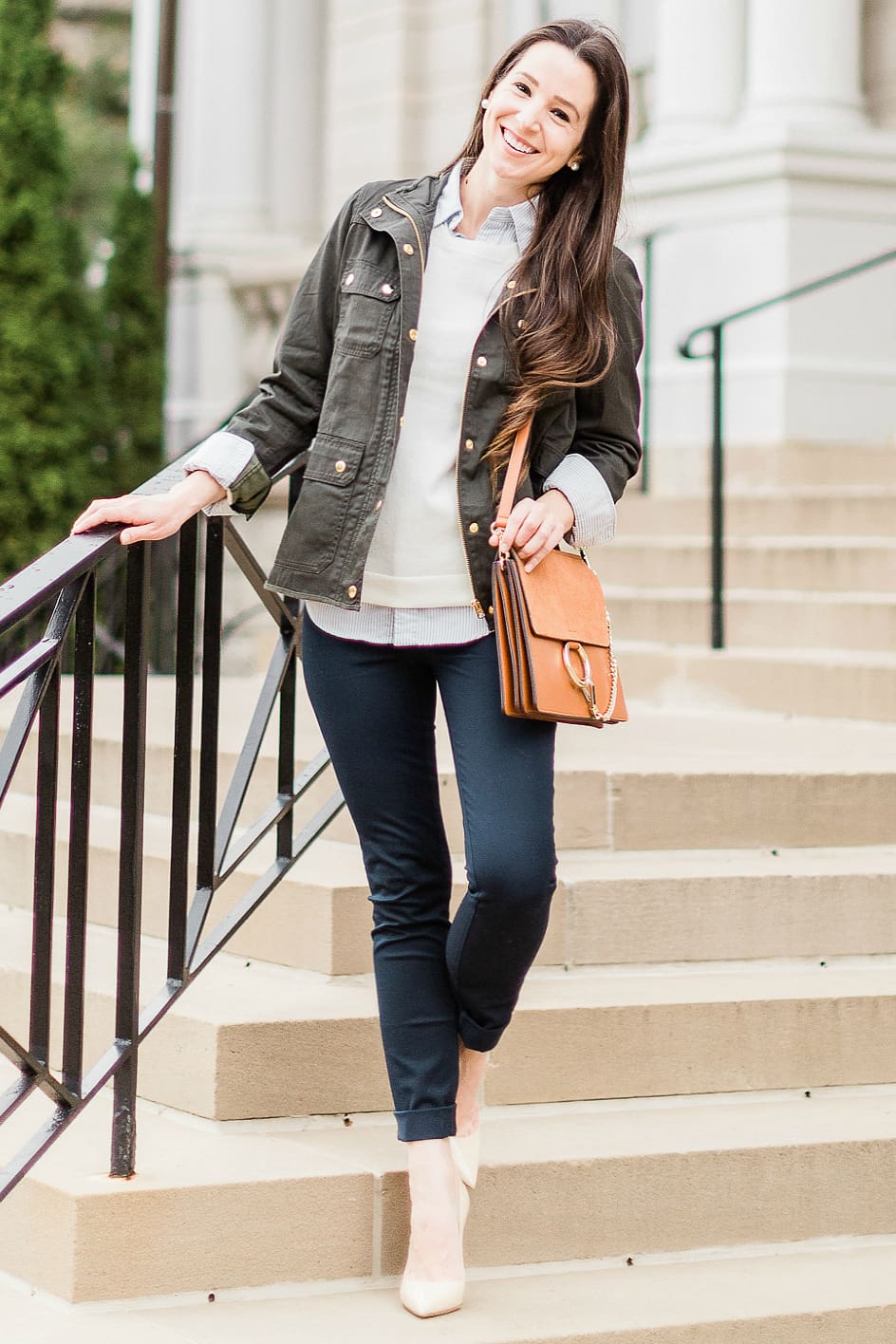 The best of J Crew Amazon, j crew mercantile review, Currently Obsessed: J.Crew Mercantile on Amazon Fashion by affordable style blogger Stephanie Ziajka from Diary of a Debutante, the best of j.crew on amazon, j.crew mercantile utility jacket, j.crew mercantile navy chino pants, j.crew mercantile pullover sweater, chloe faye dupe bag, m gemi The Cammeo heels