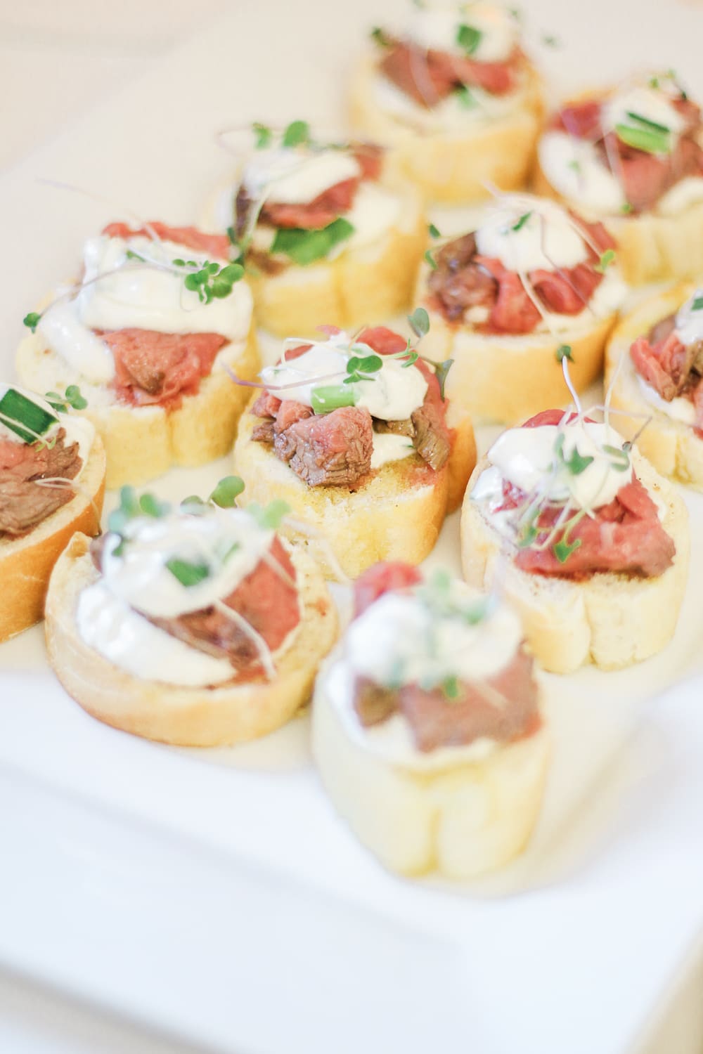 Blogger Stephanie Ziajka shares her roast beef crostini recipe on Diary of a Debutante
