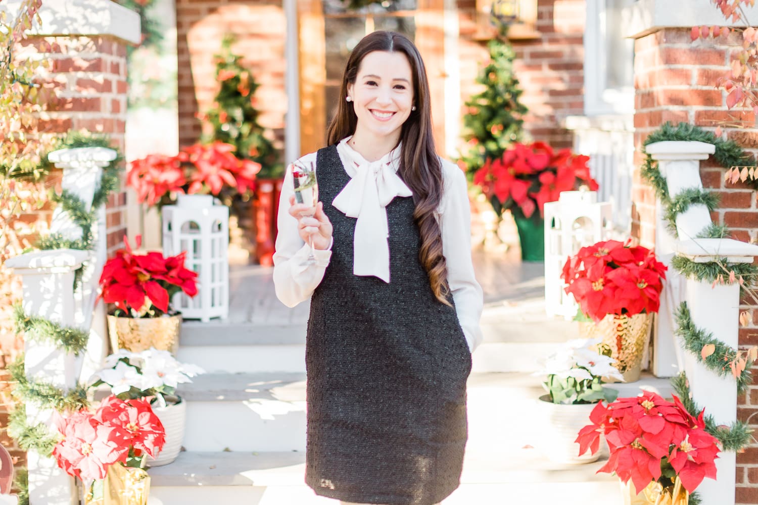 Trend to Try: The Shirt Under Dress Look by affordable fashion blogger Stephanie Ziajka from Diary of a Debutante, Lauren James Austen Dress, Lauren James Margo Top, preppy style blogger, preppy holiday outfits