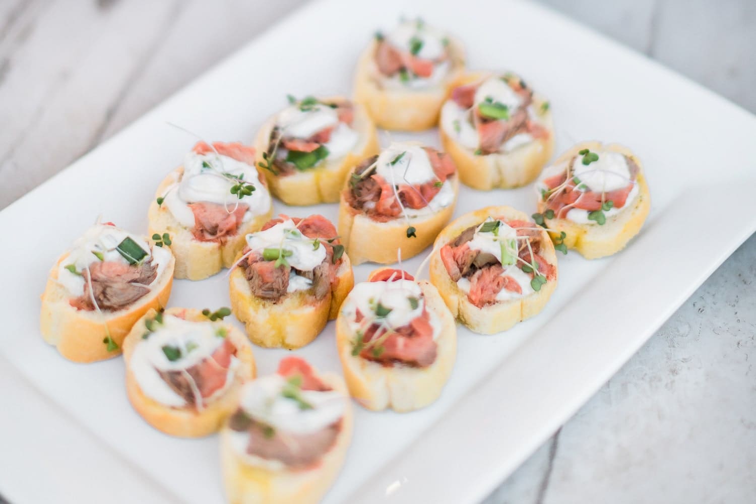 beef tenderloin crostini recipe created by blogger Stephanie Ziajka on Diary of a Debutante