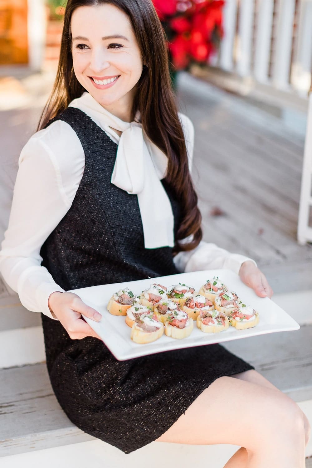 Blogger Stephanie Ziajka shows how to make roast beef crostini with horseradish cream on Diary of a Debutante