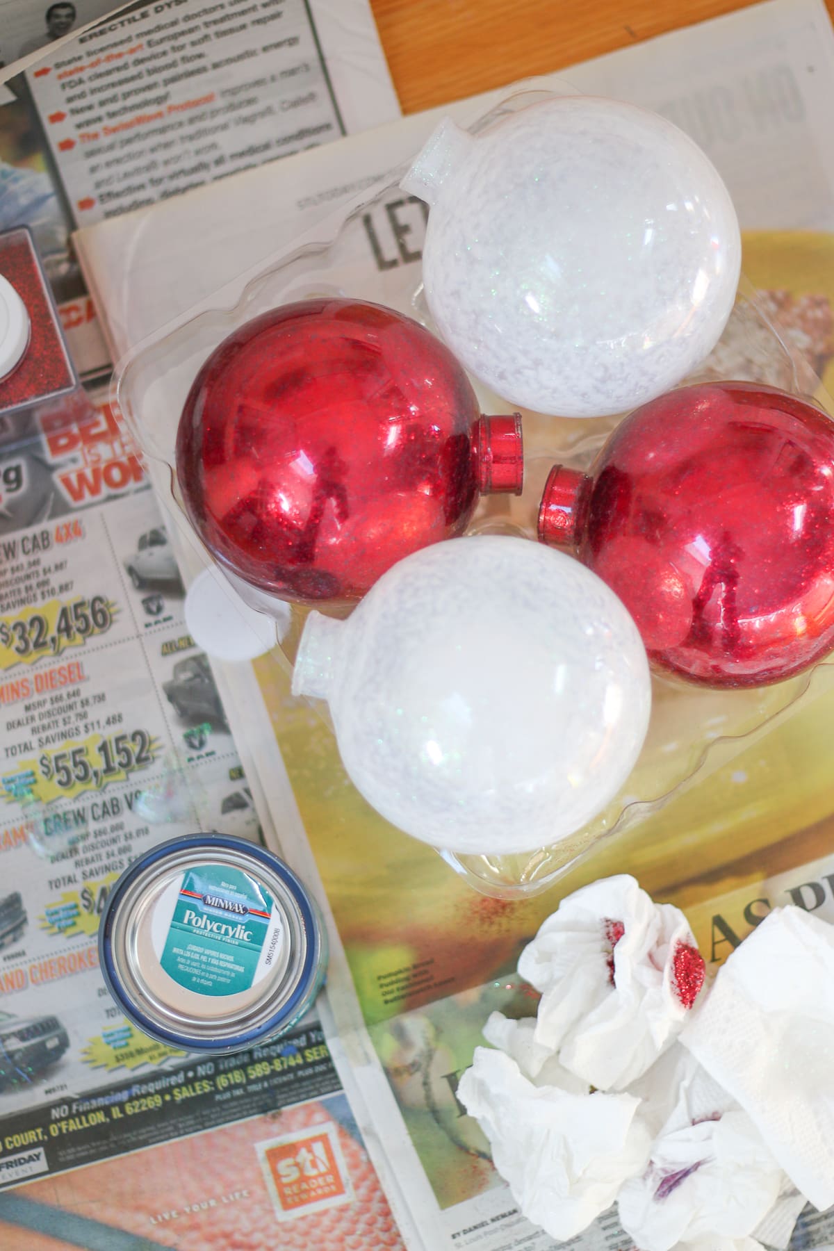 How to Make Gorgeous DIY Glitter Ornaments with Polycrylic (and Cricut Monograms) by southern lifestyle blogger Stephanie Ziajka from Diary of a Debutante, DIY monogrammed glitter ornaments, how to make monograms on the Cricut Explore Air 2, glitter glass ornaments, glitter ornaments with vinyl, making glitter Christmas ornaments, how to make vinyl monograms with Cricut