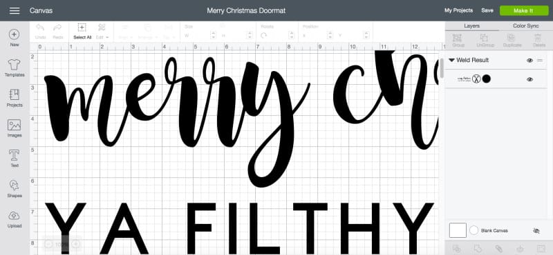 "Merry Christmas Ya Filthy Animal" DIY Painted Doormat by southern lifestyle blogger Stephanie Ziajka from Diary of a Debutante, DIY doormat stencil with Cricut Explore Air 2, Cricut doormat tutorial, DIY outdoor mat, paint your own doormat tutorial, paint doormat