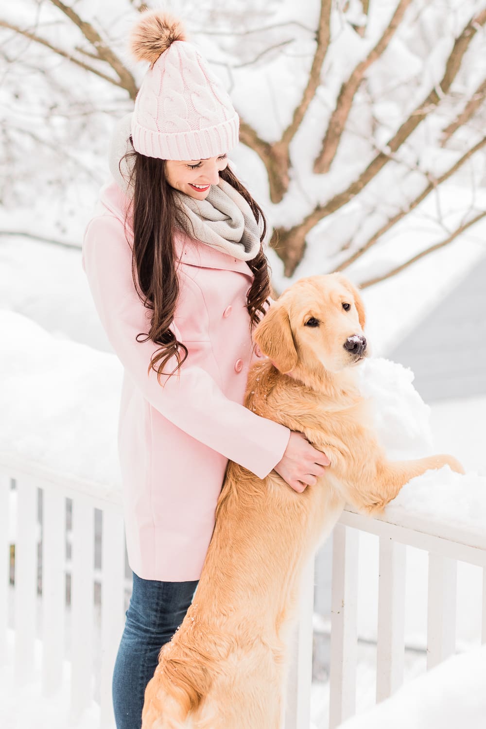 5 Easy Ways to Save on Pet Supplies and Affordable Quality Dog Food by the popular affordable fashion and southern lifestyle blog Diary of a Debutante by Stephanie Ziajka, best cheap dry dog food, Purina One Smartblend Lamb and Rice Formula at Sam's Club, best dog food at Sam's Club, cute golden retriever puppies in snow, cute golden retrievers in the snow