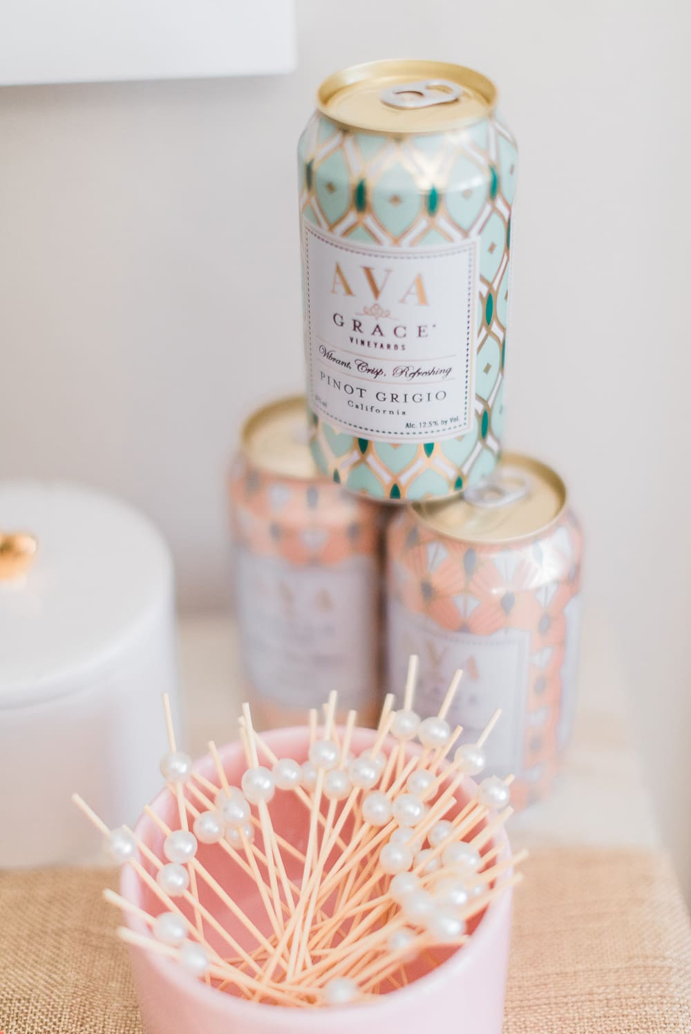 AVA Grace canned Pinot Grigio, AVA Grace canned rose, AVA Grace canned wine