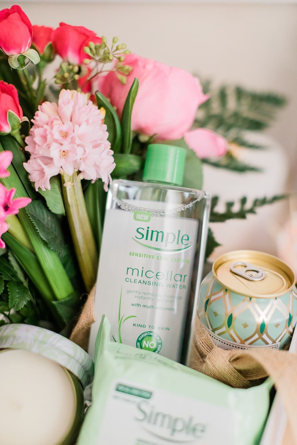 Simple Micellar Cleansing Water and Simple Cleansing Facial Wipes at CVS, Galentine's Day Party Guide: Tips for Hosting a Fondue Party at Home written by Stephanie Ziajka from the popular southern lifestyle blog Diary of a Debutante, DIY dessert board ideas, easy Galentine's Day dessert board, dessert fondue dippers, how to throw a fondue party, Simple skincare review, Simple Micellar Cleansing Water review, Simple Cleansing Facial Wipes review, Galentine's Day gift box ideas