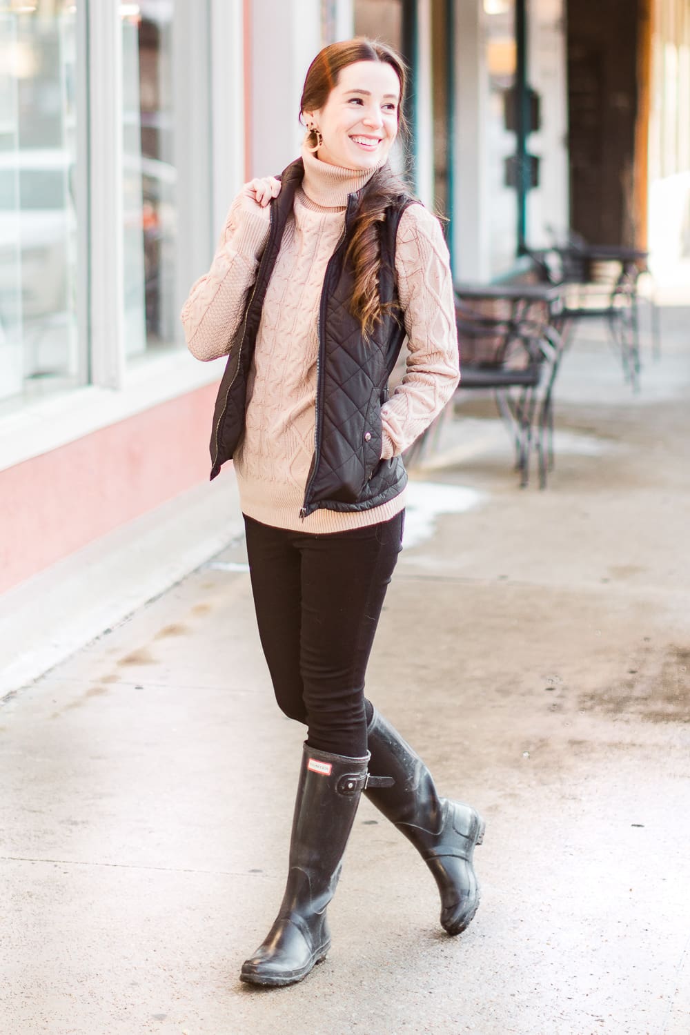 One Classic, Three Ways: Women's Cable Knit Turtleneck Sweater by affordable fashion blogger Stephanie Ziajka from Diary of a Debutante, how to wear a turtleneck sweater, camel cable knit turtleneck sweater outfit, cream cable knit turtleneck sweater outfit, black cable knit turtleneck sweater outfit