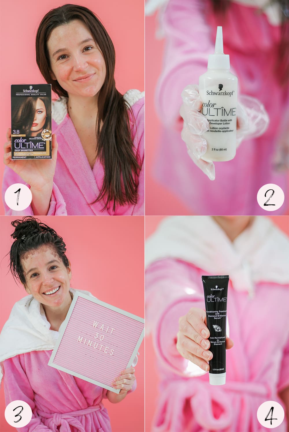 Easy Braided Chignon Tutorial and At-Home Hair Dye Tips by Stephanie Ziajka from the popular beauty blog Diary of a Debutante, easy dressy hairstyles for long hair, undone chignon tutorial, Schwarzkopf Color Ultime hair color review, Schwarzkopf Color Ultime 3.8 Deep Brunette